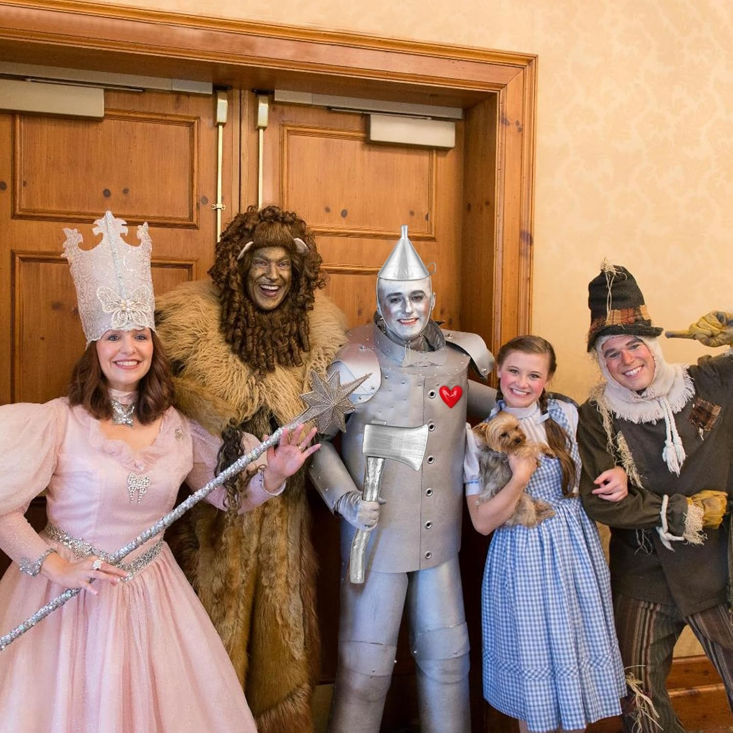 Silver Funnel Hat with Axe & Heart Brooch - Halloween Costume Accessories 3 Pieces Set for Adults & Kids, Cosplay Party Props