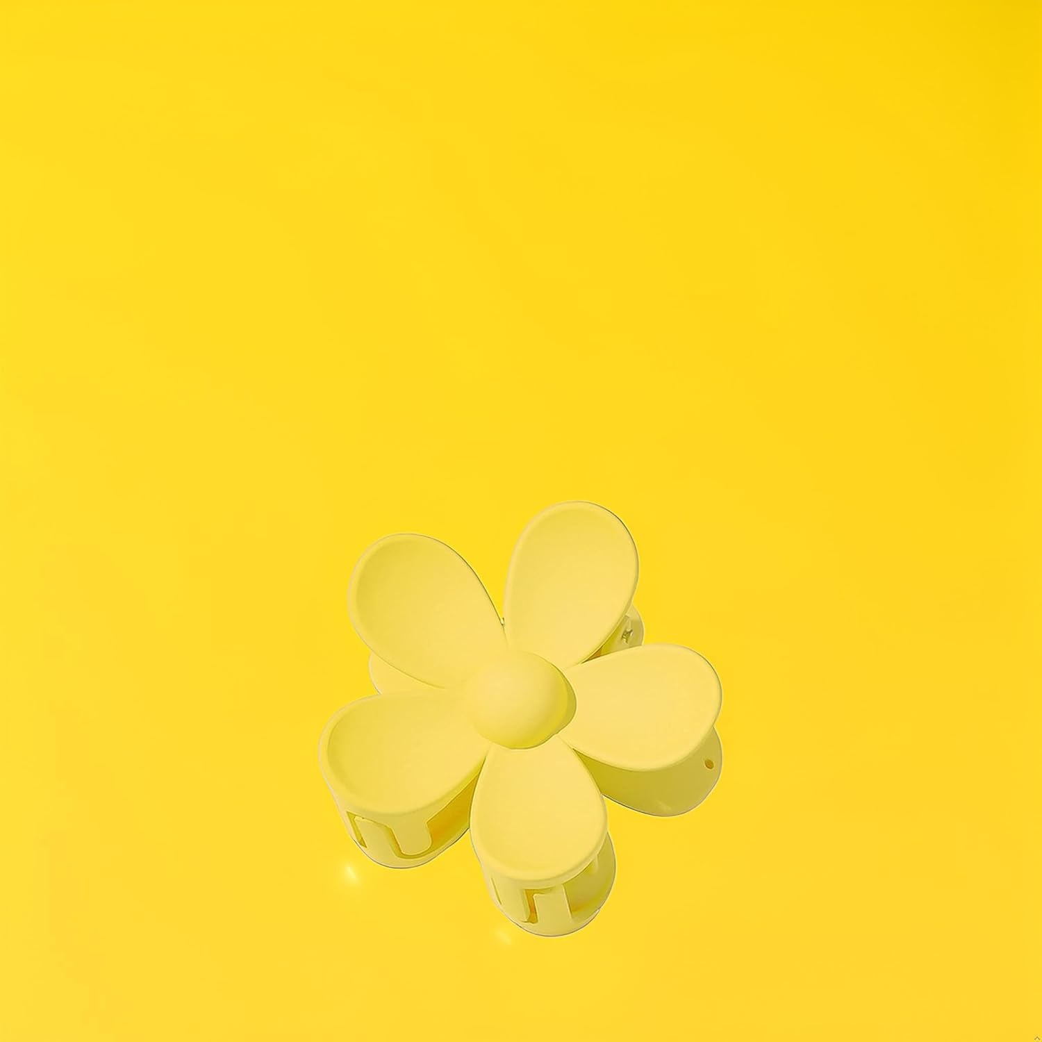 Yellow Hair Claw Clips Flower Shaped Plastic Jaw Clips Anti-Scratch Smell-Less Useful Hold Tightly Light Clips and Barrettes image number 6