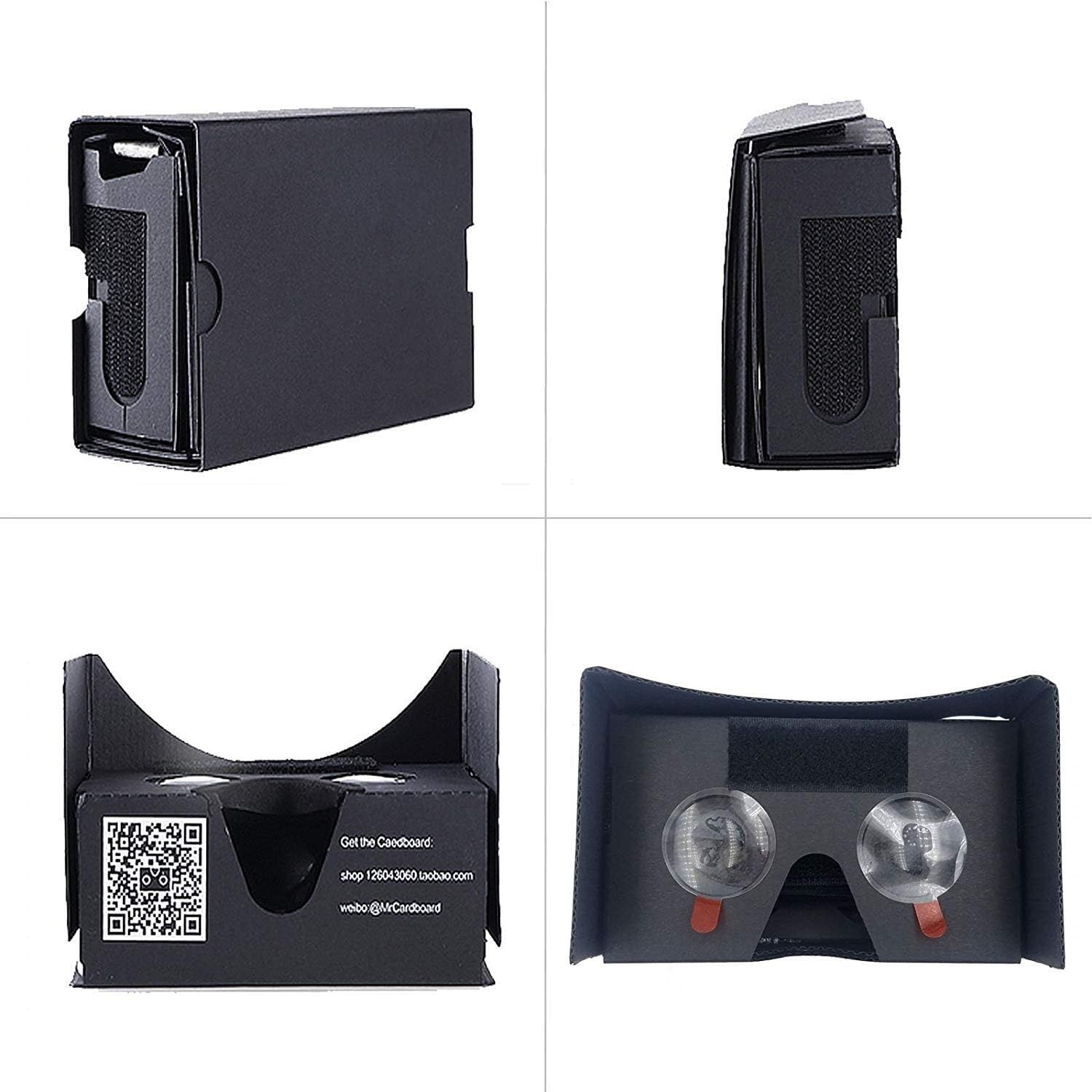 Virtual Real Store Google Cardboard, 3D VR Headsets DIY Virtual Reality Box Glasses with Clear Optical Lens and Comfortable Head Strap for All 4-6 Inch Smartphones (VR 2.0 BLACK) image number 6