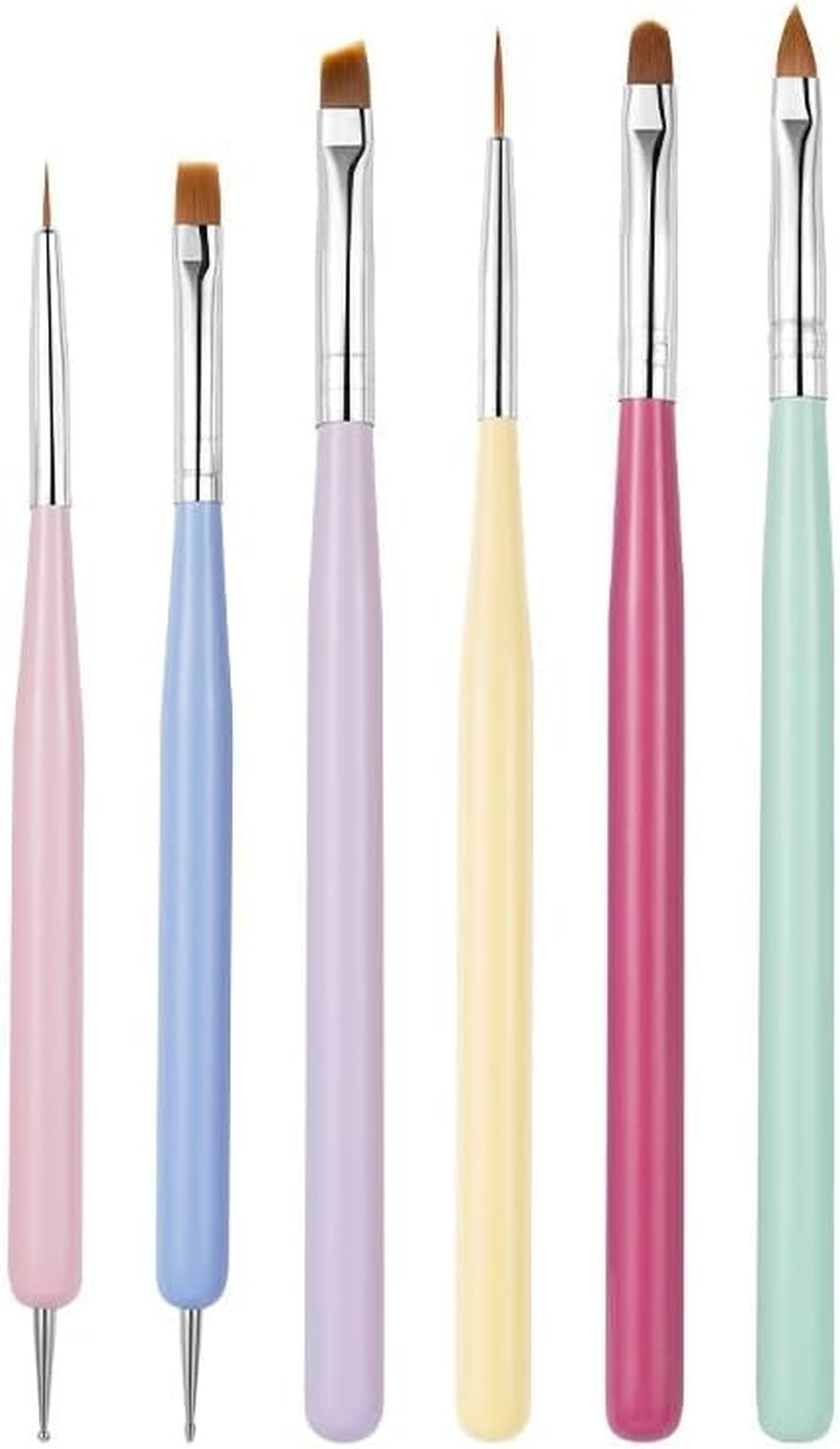 Nail Dotting Tools Kit - 10 Pcs, 5 Double-End Tools, 5 Nail Liner Brushes