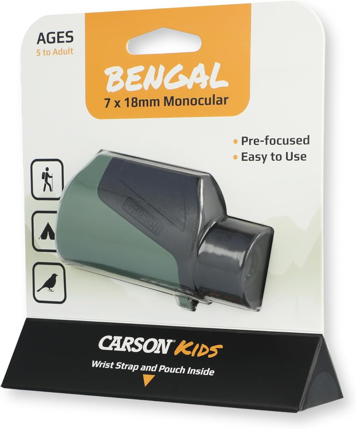 Carson Bengal 7X18Mm Focus Free STEM Toy Monocular for Kids, Outdoor Children&rsquo;S Science Tool (BG-718) image number 6