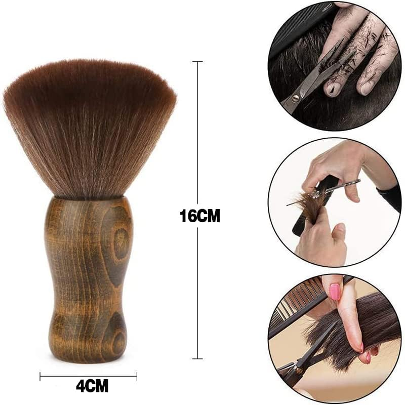 AIMALL Large Neck Brush,Hair Cutting Neck Duster Brush Barber Hair Removal Brush Made of Advanced Wood,Suitable for Any Hairdressing Shop or Salon - Easy-Grip, Stand-Up Design image number 2