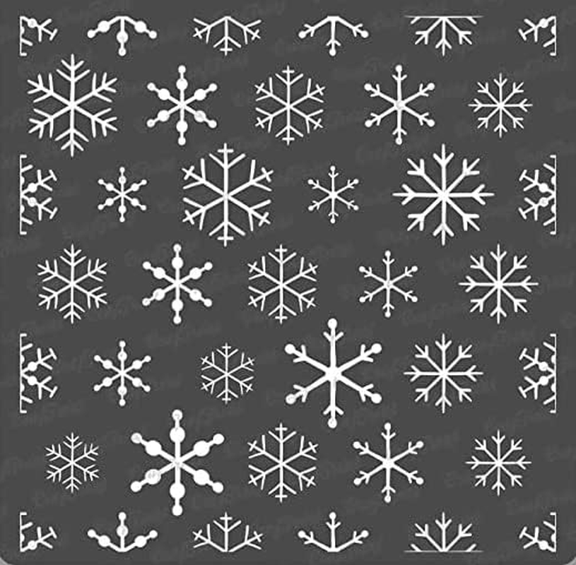Craftreat Christmas Decorations Stencils for Painting on Canvas, Wall Art, Journal Notebook, Scrapbooking, Furniture & Room Decor - Reusable 6X6 Snow Background Christmas Decor Stencils for Wall Decor image number 3