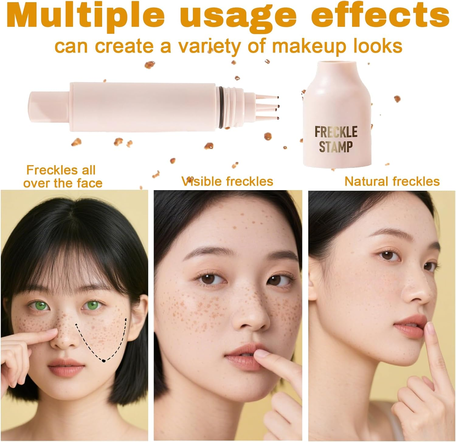 Jeyzuroa Faux Freckle Stamp - Liquid Freckle Pen, Waterproof Freckles Stamp Air Cushion, Quick-Dry, Long Lasting Cosmetic Lifelike Magic Freckles Stamp (04 Espresso) image number 4