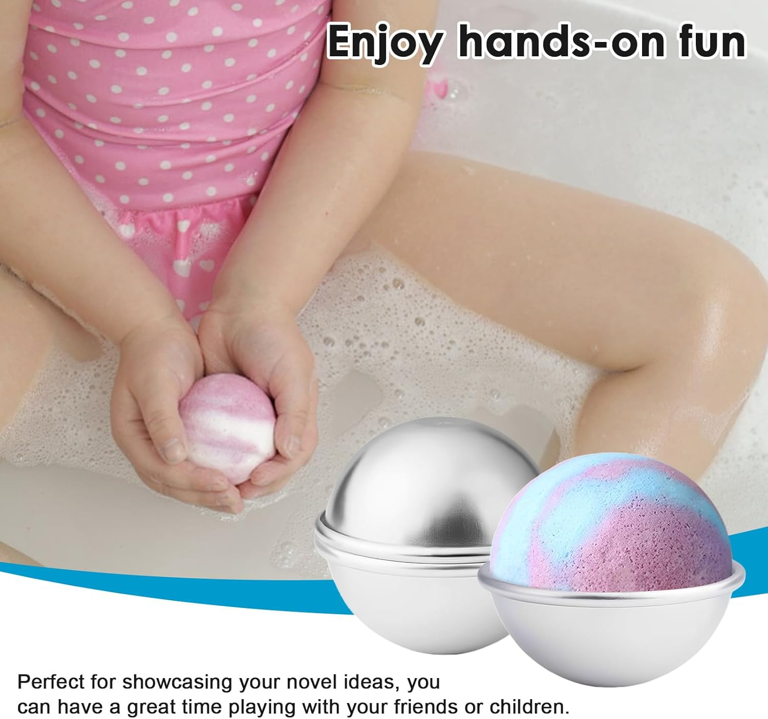 30 Pcs Bath Bomb Mold Aluminum Alloy Soap Mold Ball Shape Bath Bomb Moulds Press Metal Bath Bomb Accessories Handmade Cake Baking Mold 6.5Cm 5.5Cm 4.6Cm for Bath Bomb Soaps Cake image number 3