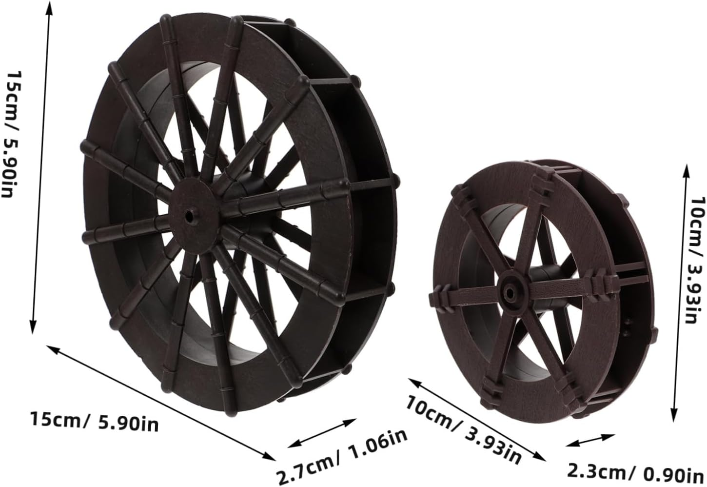 HOMOCONO 2Pcs Aquarium Windmill Water Wheel Fountain Decoration Realistic Brown Fish Tank Micro Landscape Ornament Easy to Install DIY Water Feature for Aquatic Environments image number 1