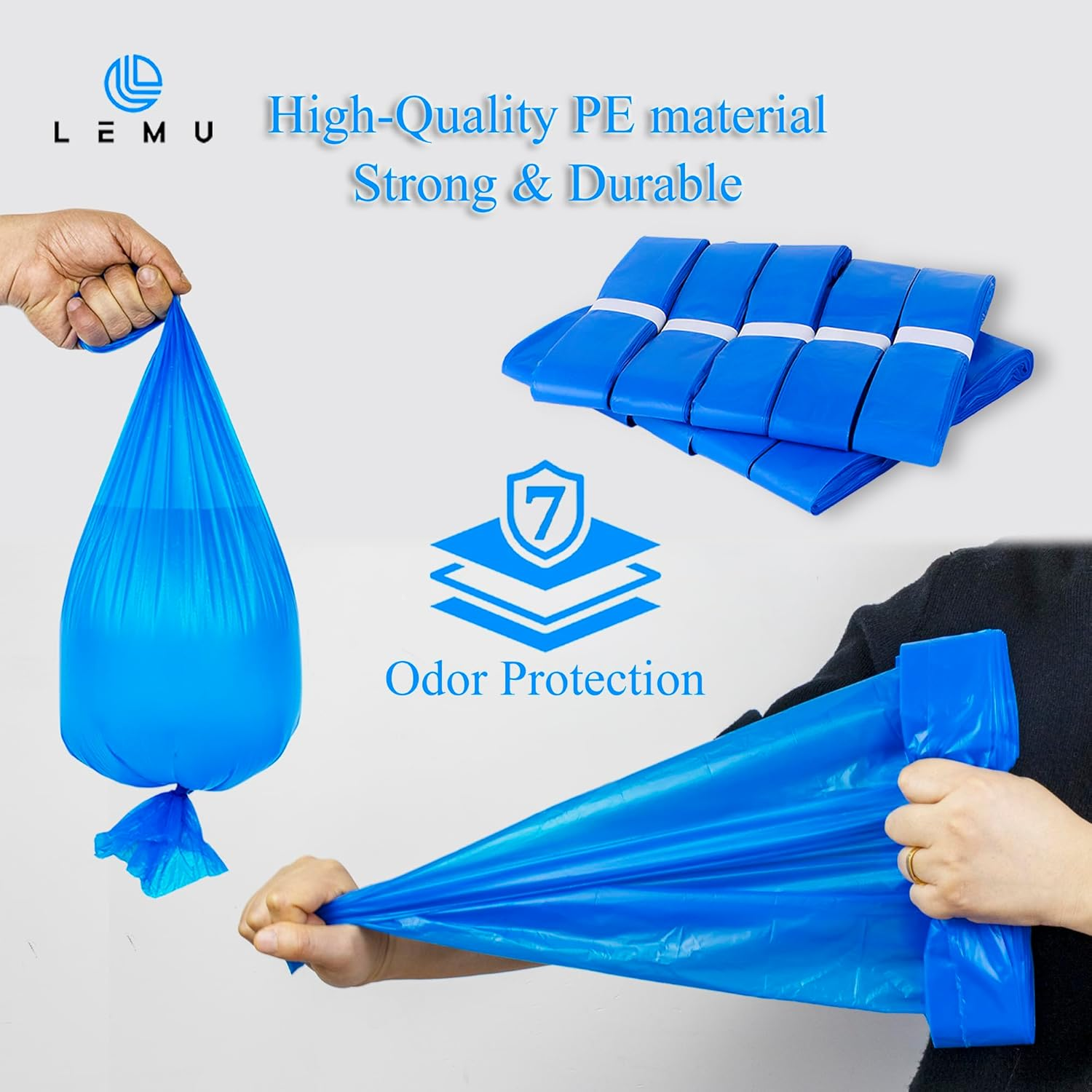 LEMU 10-Pack (10 Meters) Nappy Bin Refill Bags - Compatible with Tommee Tippee Twist & Click - 7 Layer Anti-Bacterial Odor Protection - Eco-Friendly - Cassette Not Included image number 1