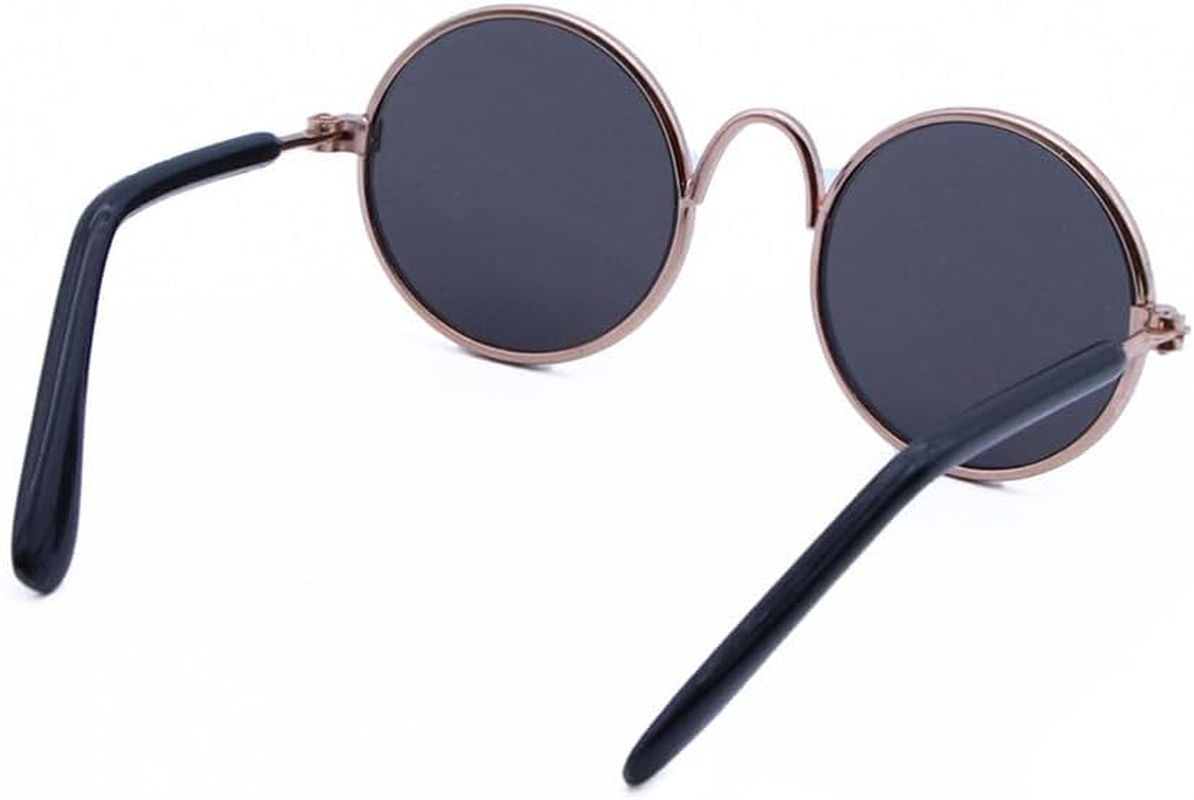 Fashion Glasses Pet Sunglasses, 2 PCS Fashion Dog Retro round Sunglasses for Cute Dog Cat Cosplay Party Pet Store Photography Props Vintage Accessories - Picture 3 image number 6