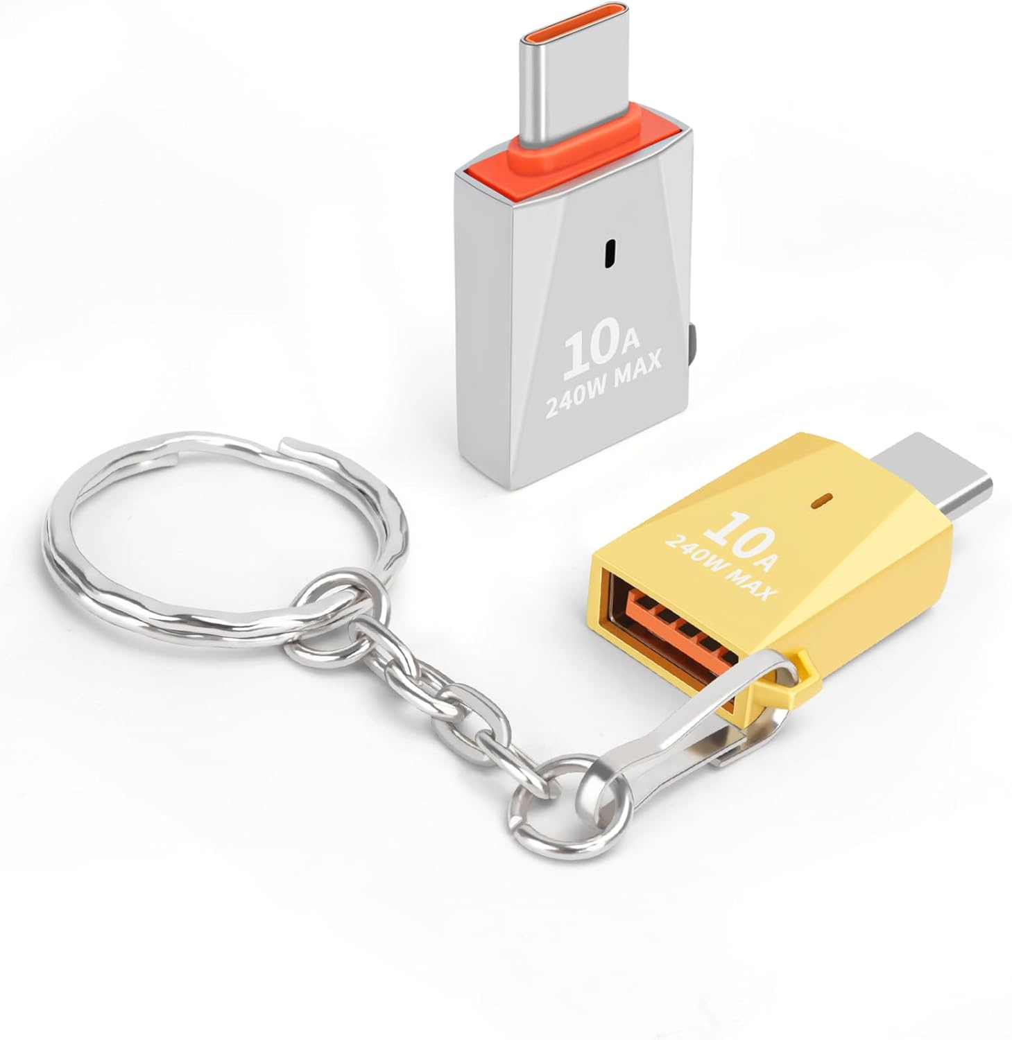 AIYEEN Upgraded Zinc Alloy USB C to USB Adapter 4 Pack, Type C Male to USB 3.0 Female Converter, OTG Adapter with Keychain, Compatible with Ipad Samsung Galaxy Google Pixel (Mixed Color)