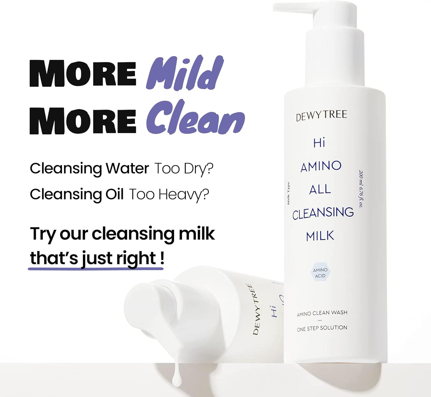 Dewytree Hi Amino Hypoallergenic Mild Face Cleanser (Milk Type) image number 5