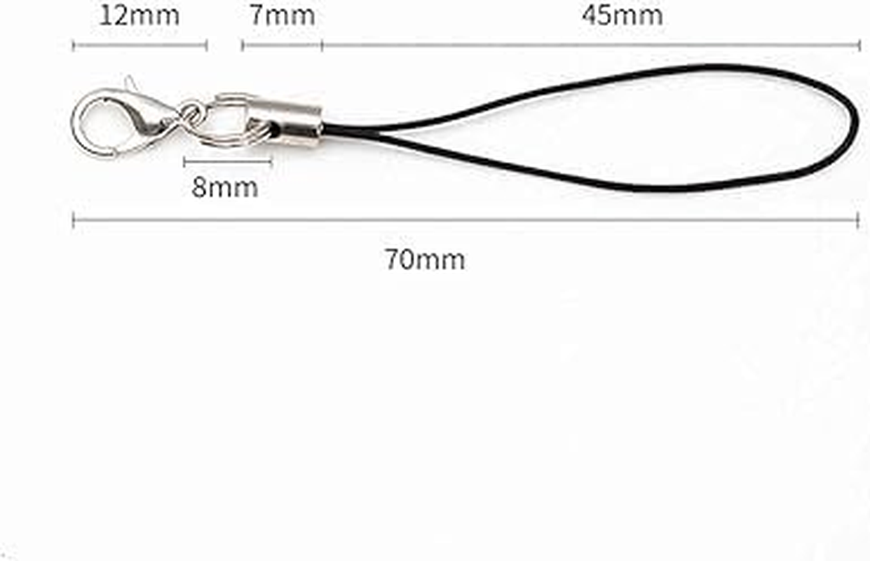HODASHI 20Pcs Mobile Phone Rope Strap Charm Lariat Lanyard Phone Charms with Lobster Clasp Cords for Cellphone USB Drive, Keychain DIY Jewelry Accessories - Black image number 2