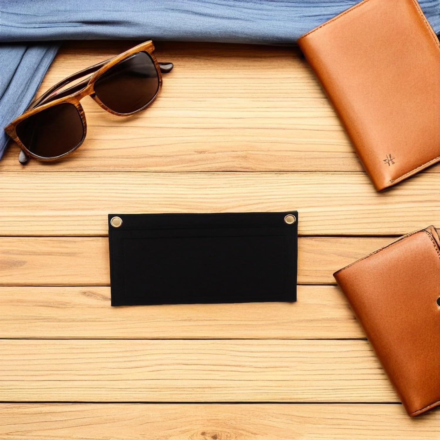 Holibanna 5Pcs Felt Purse Organizer Inserts with Multi-Pocket Dividers for Women&rsquo;S Wallets and Clutch Bags, Removable Handbag Insert Organizer for Travel and Everyday Use image number 2