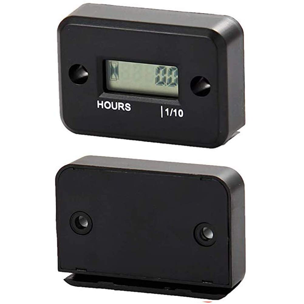 Inductive Hour Meter, Floor88 Waterproof LCD Digital Tach Hour Meter Inductive Hour Tachometer for Marine Motorcycle ATV Snowmobile Boat Ski Dirt Bike Lawn Mower Gas Engine Generator (Black) - Red image number 2