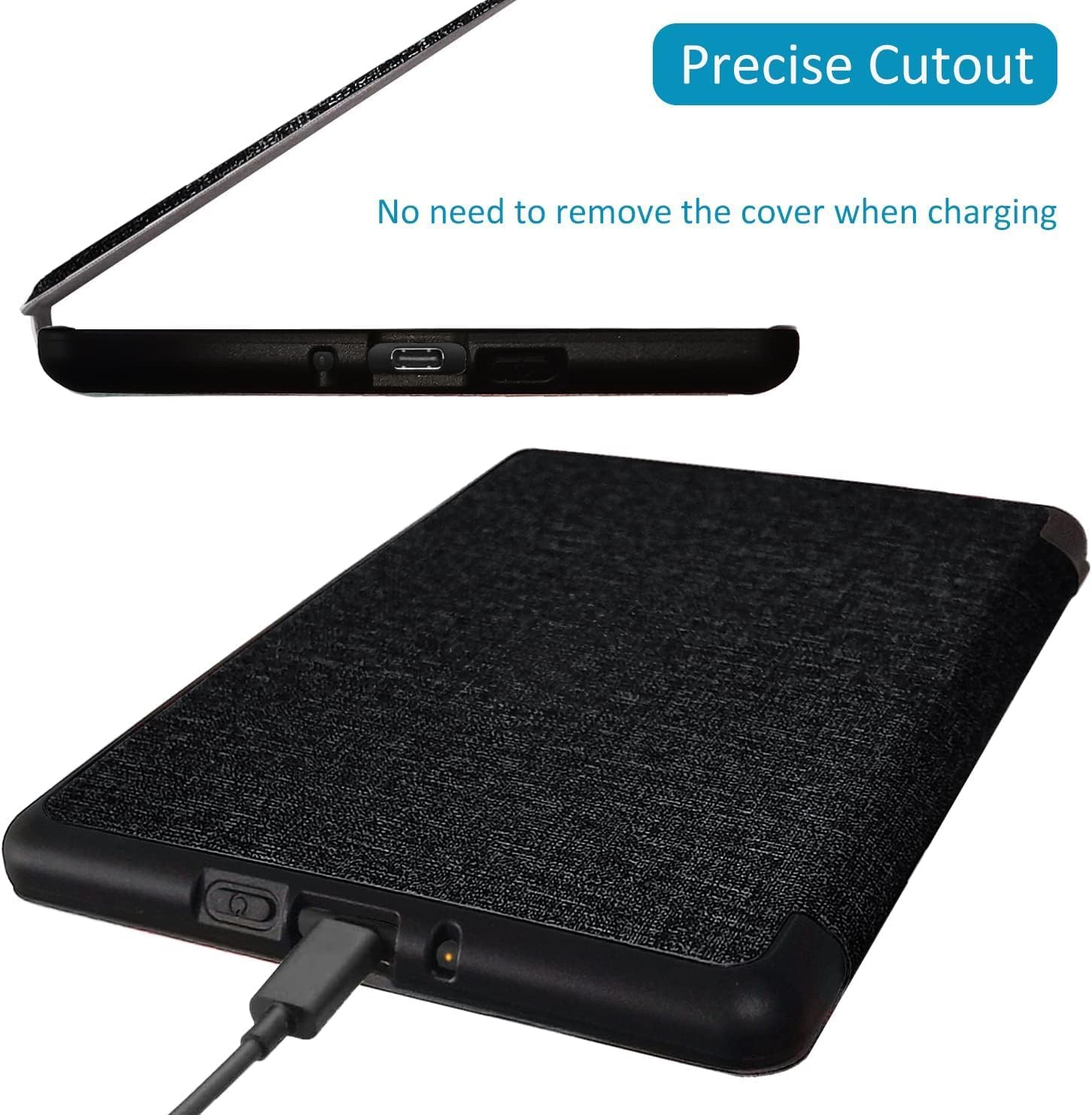 Case Compatible with 2022/2024 Kindle 11Th Generation 6 Inch W/Hand Strap, PU Leather Kindle Case 6" for Kindle 2024/2022 11Th Gen Model C2V2L3 [Auto Wake Up/Sleeping] [Hand Loop] (Black) - Pink image number 4