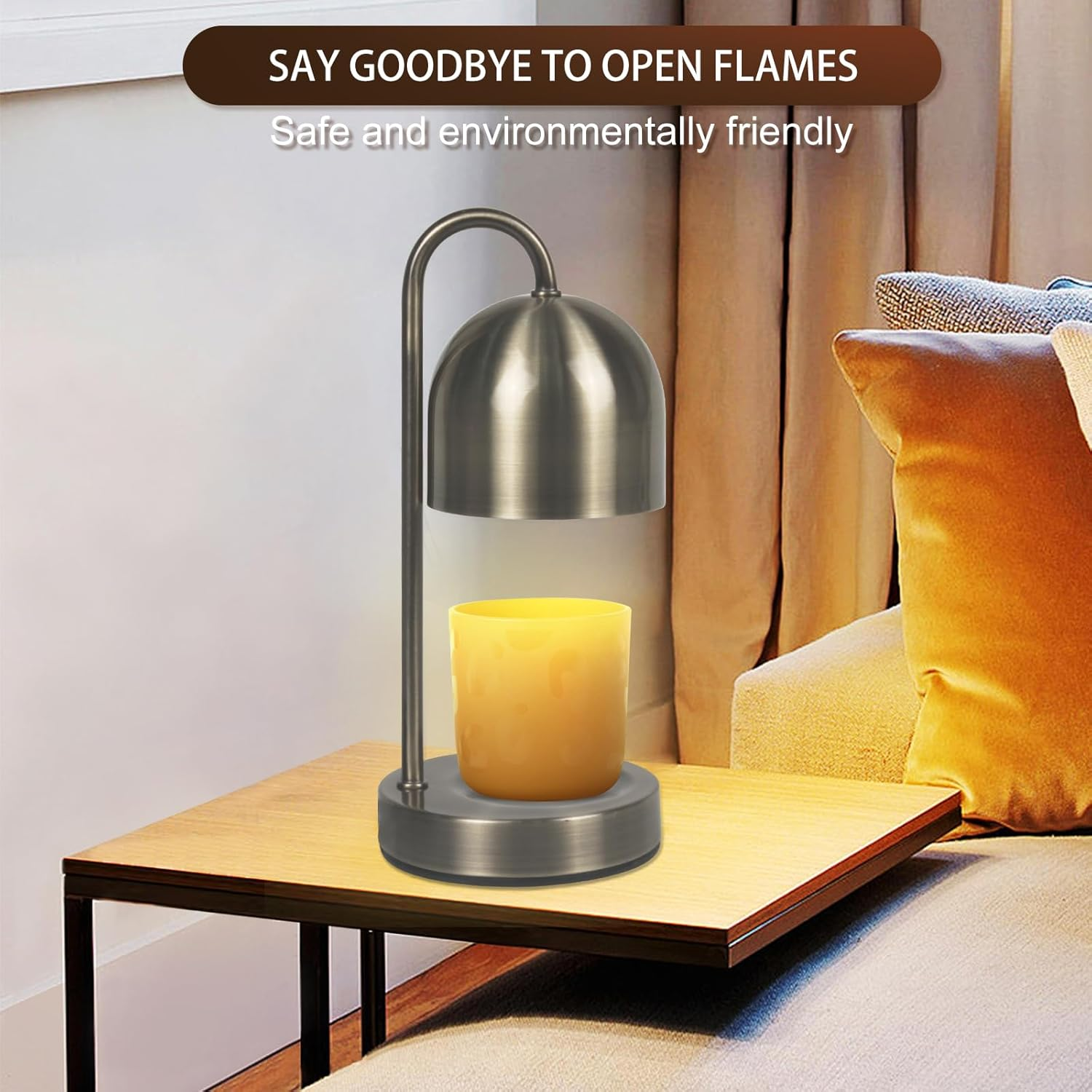 Yudoutech Dimmable Candle Warmer Lamp - Copper Metal Candle Wax Warmer with 2 * 50W Bulbs, Timer & Dimmer, Perfect for Bedroom and Living Room Decor image number 4