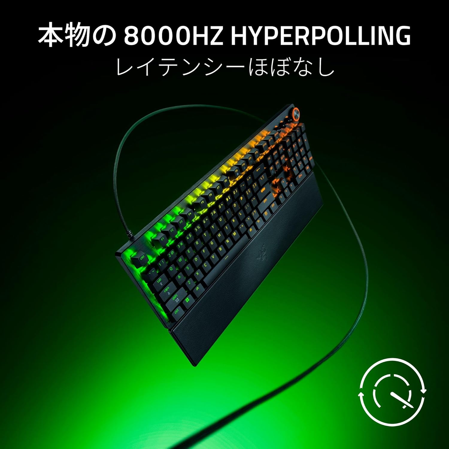 8,000 Hz Rapid Trigger, Razer Razer, Huntsman V3 Pro, 8 Khz, Analog with Adjustable Action, Gaming Keyboard, Optical Switch, Snap Tap, Fast Input Priority Function, Wrist Rest, English Layout