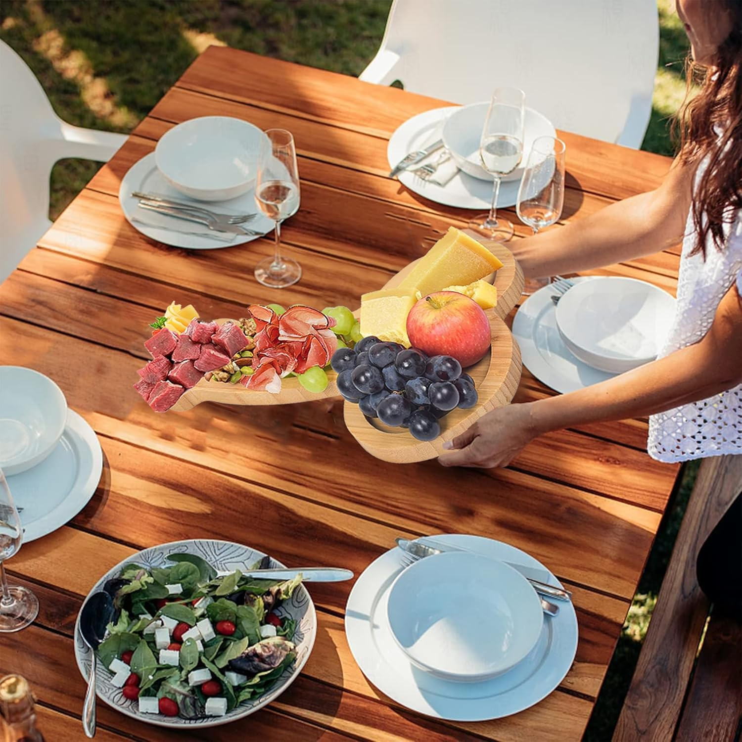 Funny Aperitif Board, Solid Wood Charcuterie and Cheese Board - Novelty Kitchen Cutlery Wine Fruit Meat Large Board - Kitchen Gifts (Large Length 16") image number 5