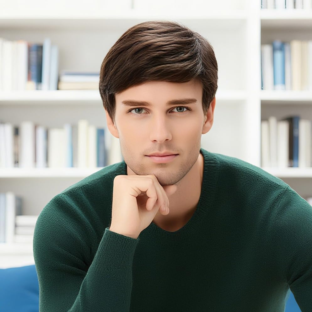 QUEENTAS Dirty Blonde Mullet Wigs for Men 13 Inch Heat Resistant Synthetic Curly Hair for 80S Costumes Fancy Party Accessory Cosplay