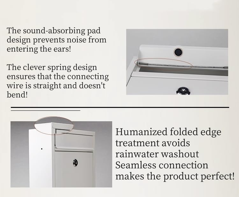 Wall Mounted Letter Mailbox with Combination Lock, Wall Mounted Locking Vertical Letters Newspapers Dropbox Mailbox Post Box Nameplate Large Capacity for Wall and Fence, Matt Black image number 2