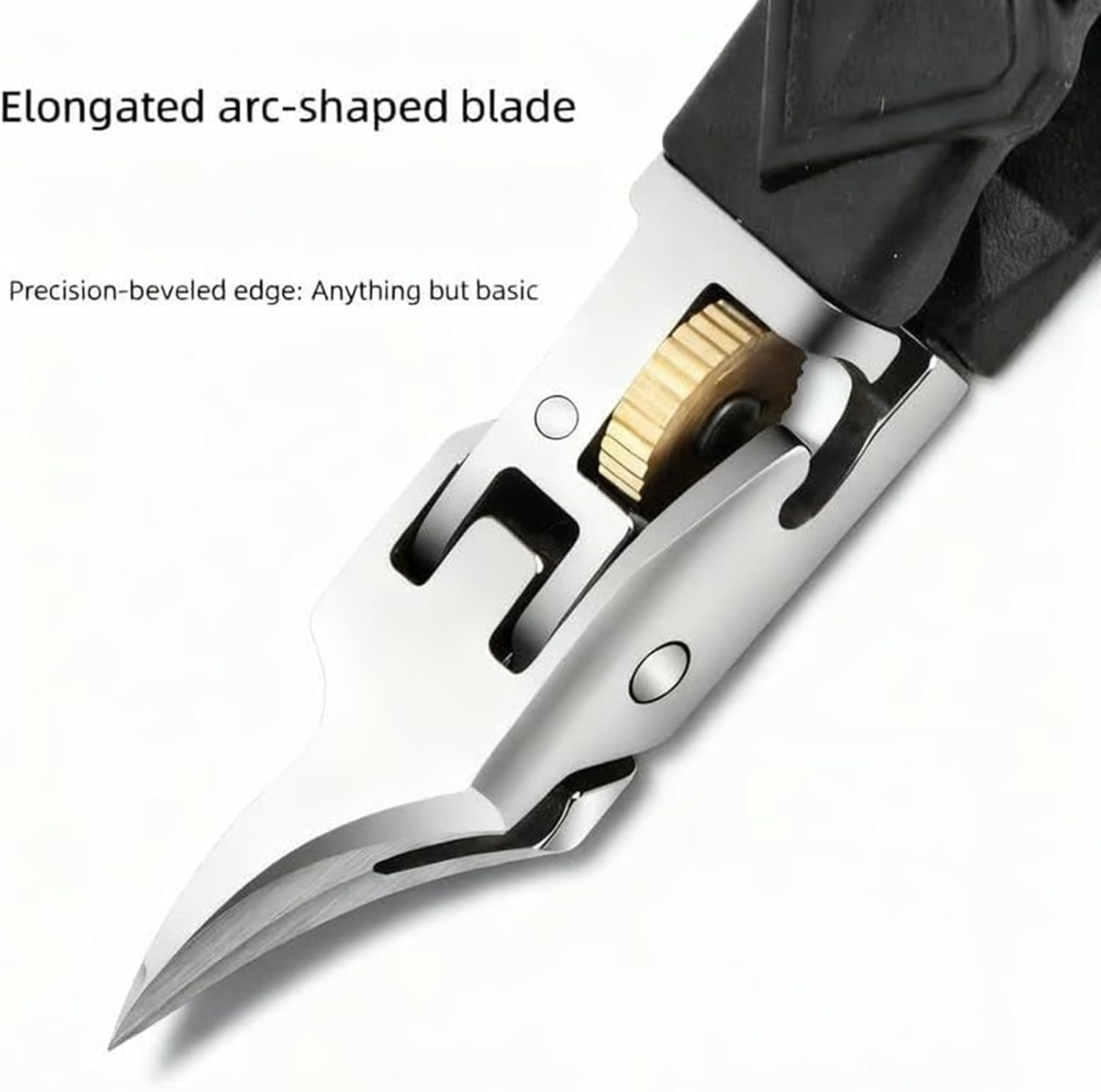 Black Anti-Slip Grip Gear Lock Nail Clipper Set with for Precise Access to Nail Grooves (2) image number 6