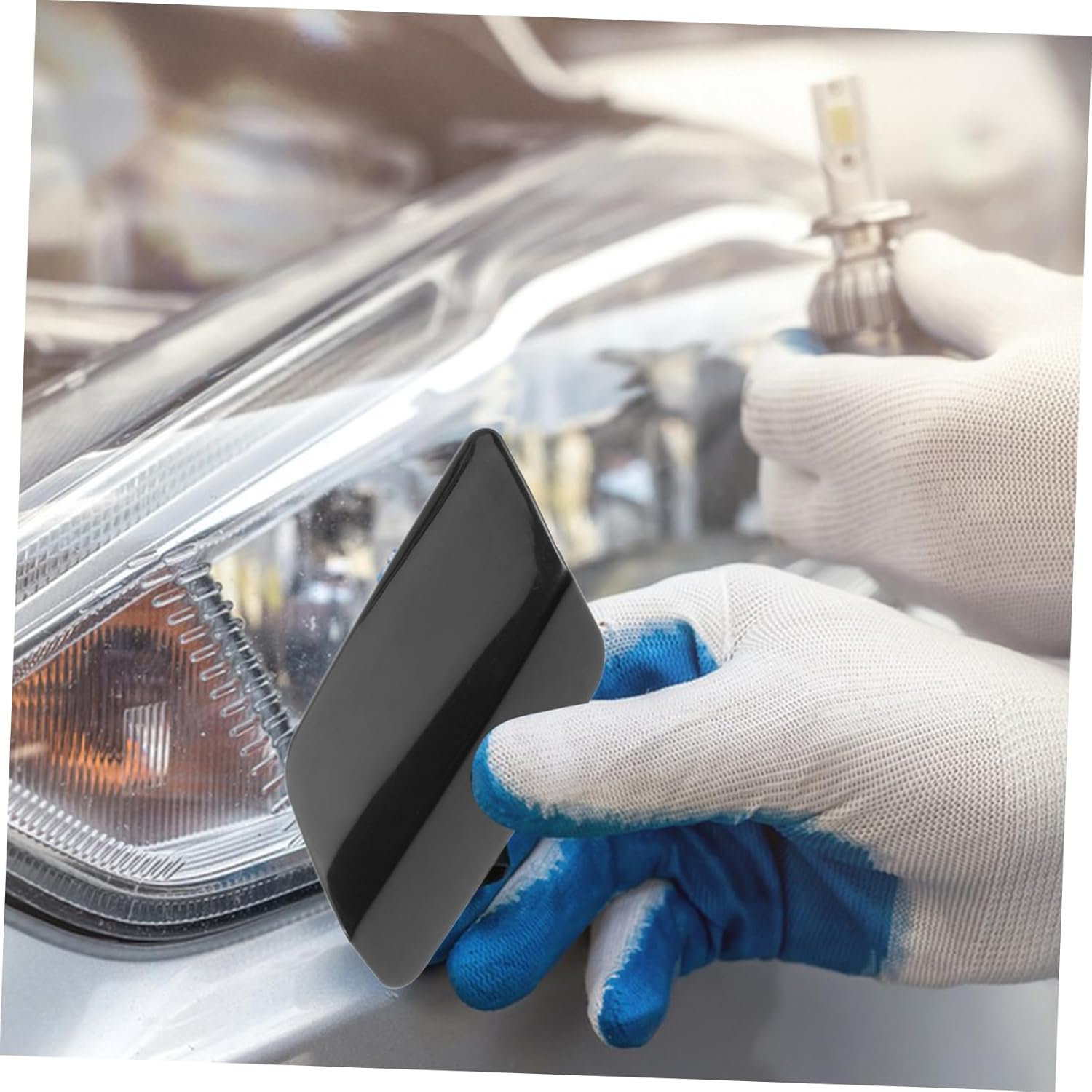 CHICAMPERA Replacement Front Headlight Washer Nozzle Cover Cap Set Left and Right for Automotive Bumper Headlight Cleaning Kit Compatible with Car Care and Maintenance image number 6