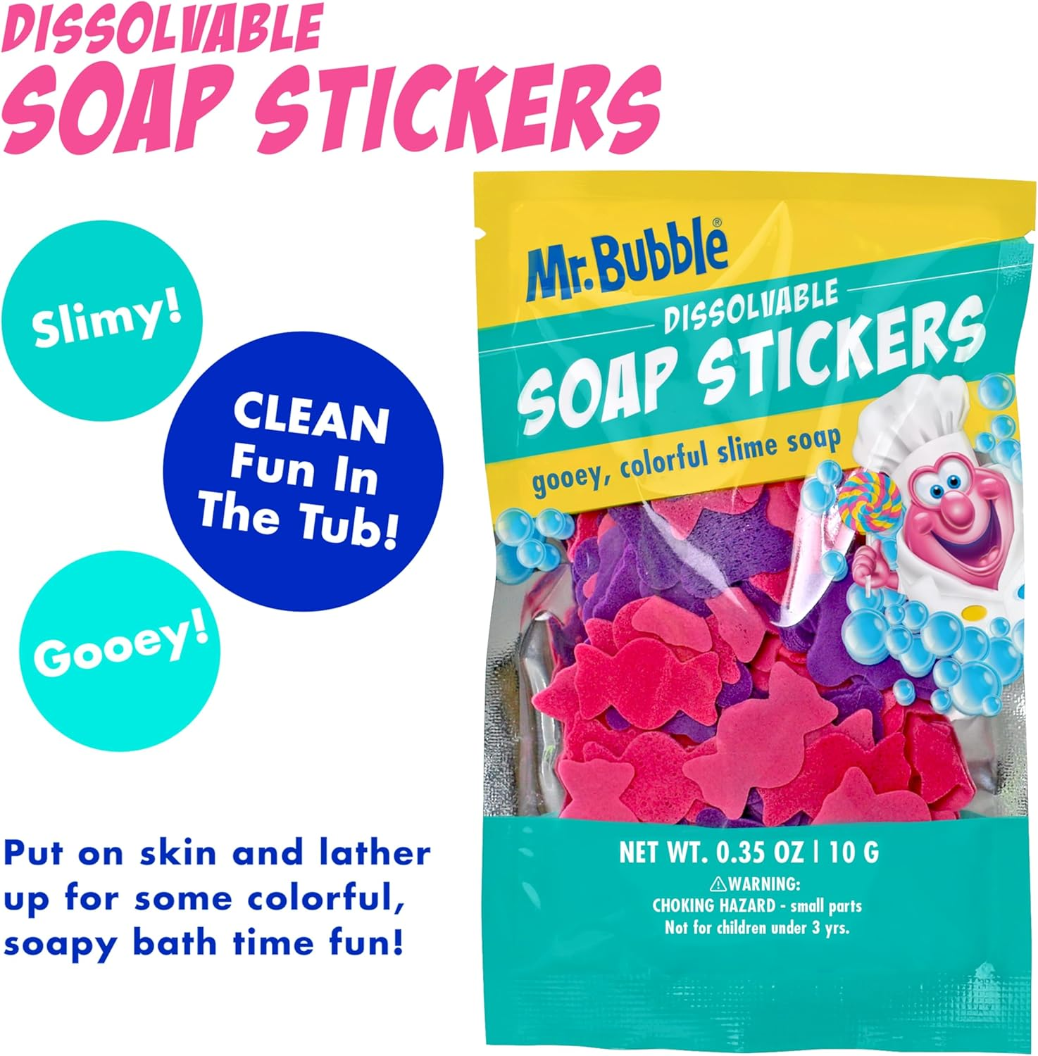Mr. Bubble Kids Ultimate Pack of Bath Time Fun (Original Bubble Bath 2.5Oz, Bath Fizzer 50G, Soap Stickers 10G, Bath Potion 50G) image number 1