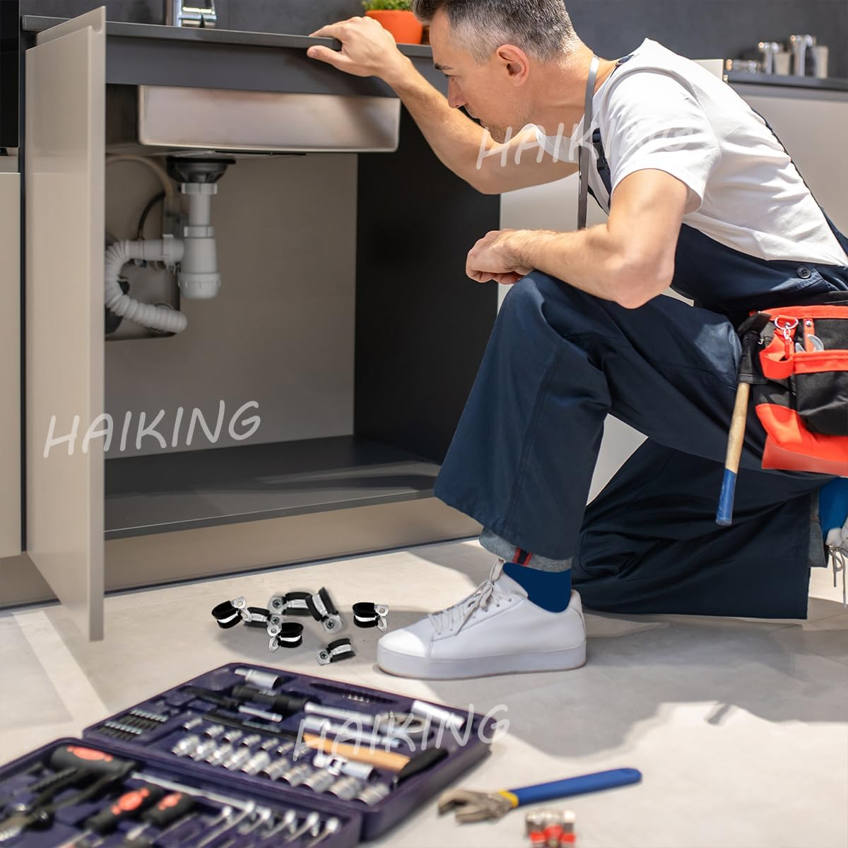 HAIKING Stainless Steel Cushioned R Shape Clamps, 20 PCS Insulated Wire Clamps for Protecting Pipes, Cables (15 Mm/0.59 In) image number 5