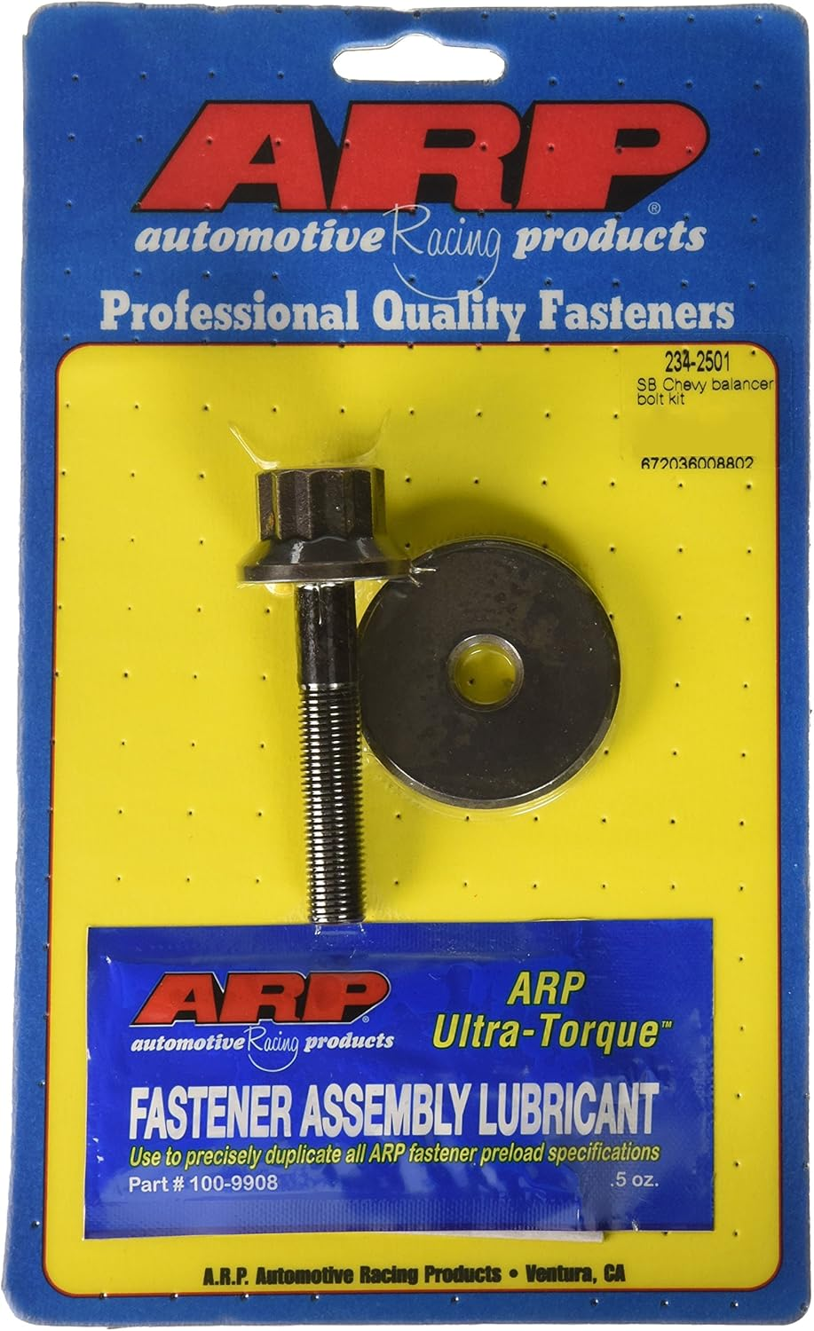 ARP Harmonic Balancer Bolt, Chromoly, Black Oxide, 12-Point, for Chevrolet, Small Block, Each