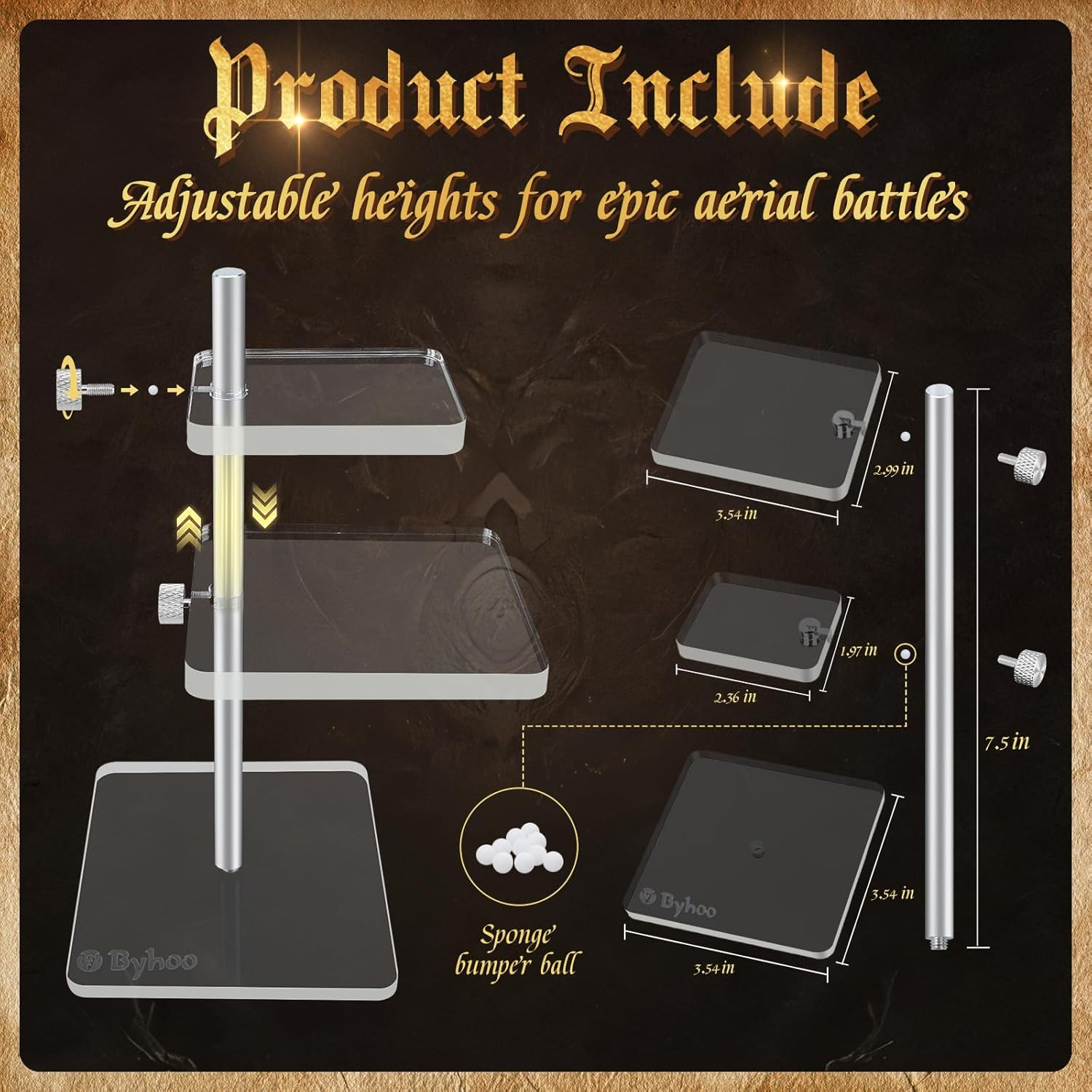 Byhoo 2 PCS DND Flying Miniatures Combat Risers, Adjustable Acrylic Platforms & Flight Stands for Epic Battles, Versatile DND Miniatures Display Risers, Essential DM Supplies & RPG Accessories image number 4