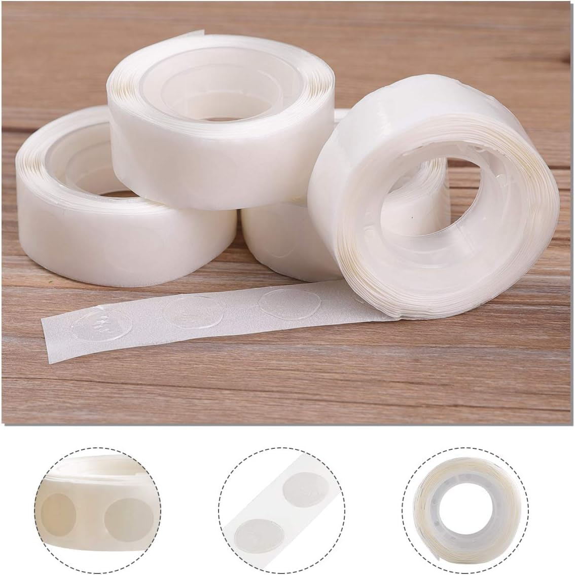 1000Pcs Glue Point Clear Balloon Glue Removable Adhesive Dots Double Sided Dots of Glue Tape for Balloons Craft Glue Points Dots Sticky Dots or Wedding Decoration image number 4