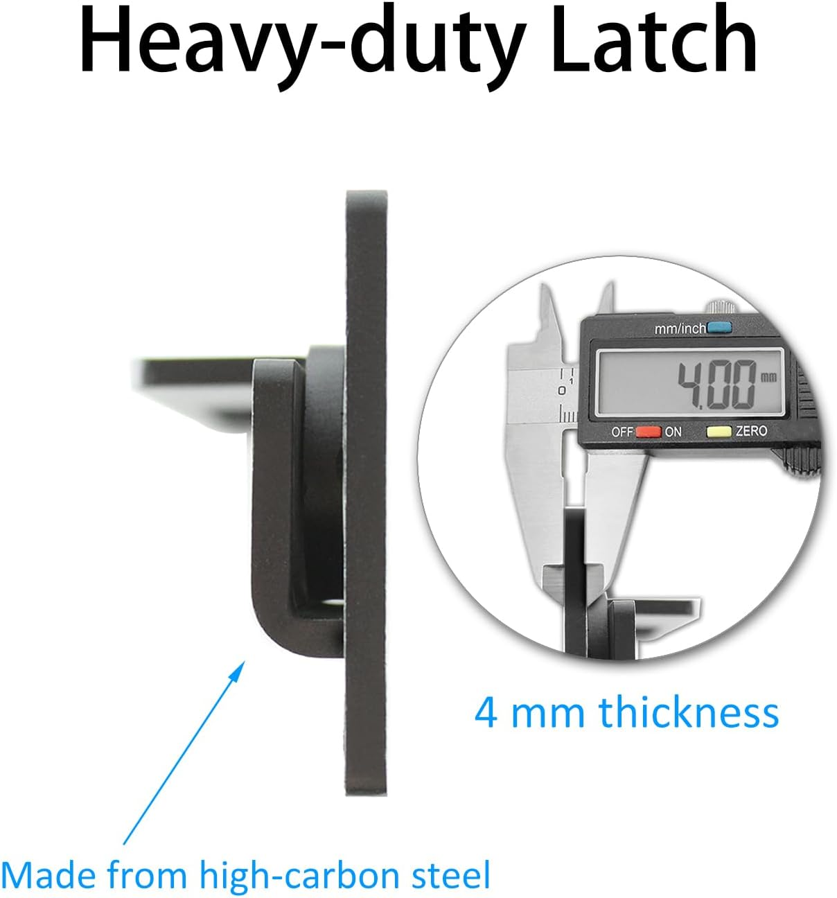 Bhanboth Heavy-Duty Flip Gate Lock with Padlock Hole, 7.5 Inch Black Metal Gate Latch, 4Mm Thick Outdoor Gate Hardware for Fence, Shed, Barn, Pool, Garage, Wood & Vinyl Gates image number 4