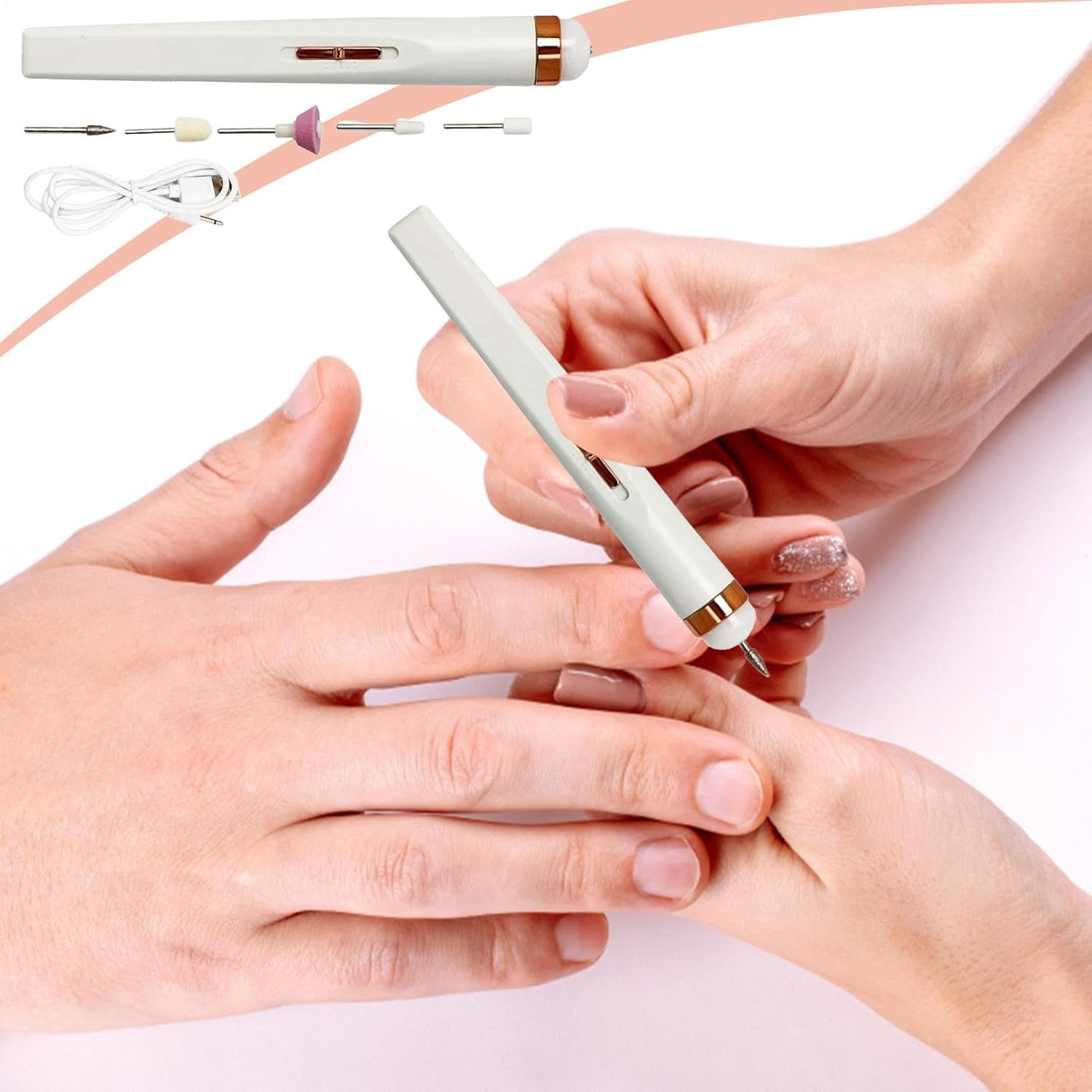 Nail Manicure Kit, Pedicure Portable Grinder, Ergonomic Polishing Tool, Filer Polisher for Families, Friends, Lovers, Material Sturdy ABS, Portable and Versatile Tool image number 1