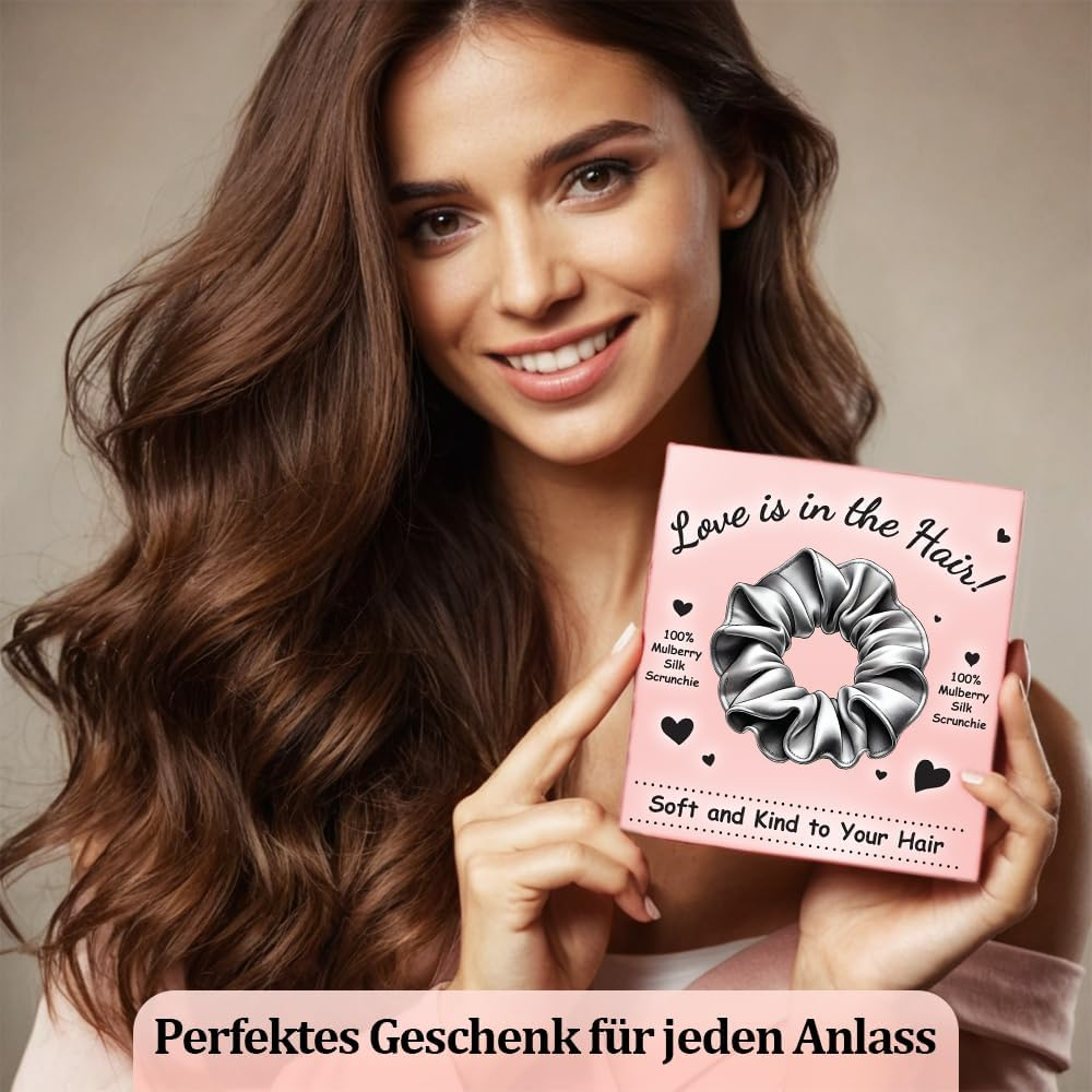 Silk Hair Scrunchie - Silk Hair Bands Made of 100% Mulberry Silk Silk Shrunchie Silk Stockings Hair Silk Hair Ties Made of Mulberry Silk, Silk Hair Band for Sleeping Scrunchies for Hair without Hair image number 3