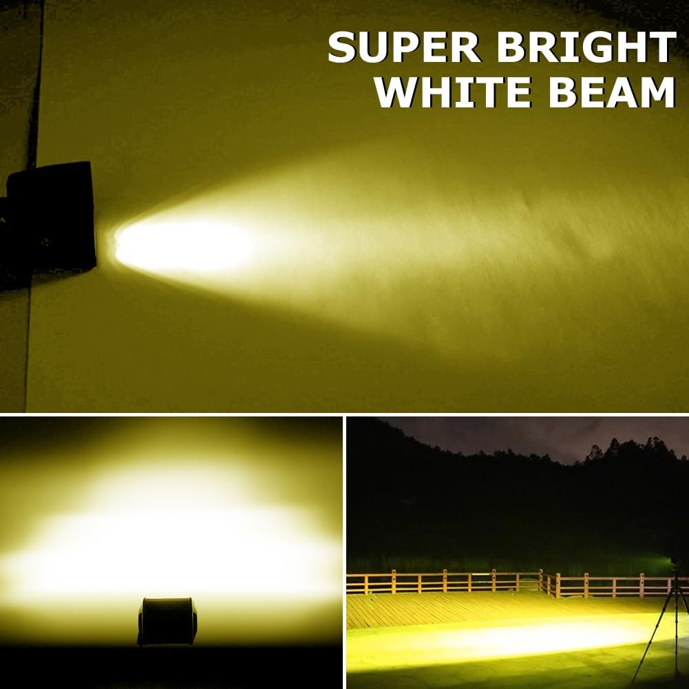 Winpower 4 Inch LED Pods, 120W 1200LM 12V Flood Spot Combo Beam Pods Lights off Road Light Bar Fog Lights Driving Work Light for Truck Pickup ATV UTV SUV Trailer Boat, Yellow image number 3
