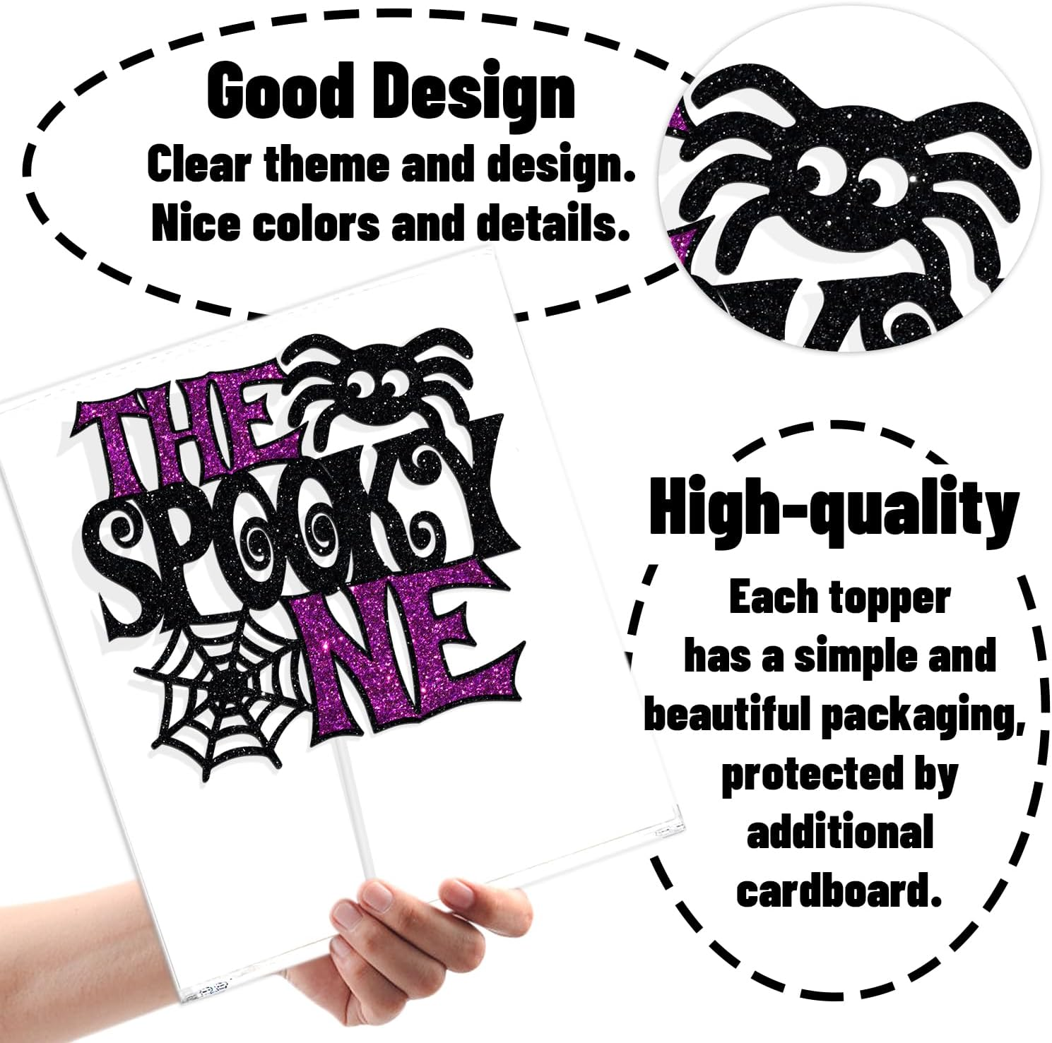 The Spooky One Cake Topper,Ghost Boo Bat Cake Decor, Halloween 1St Birthday/Baby Shower Party Decoration Supplies for Boys Girls image number 6