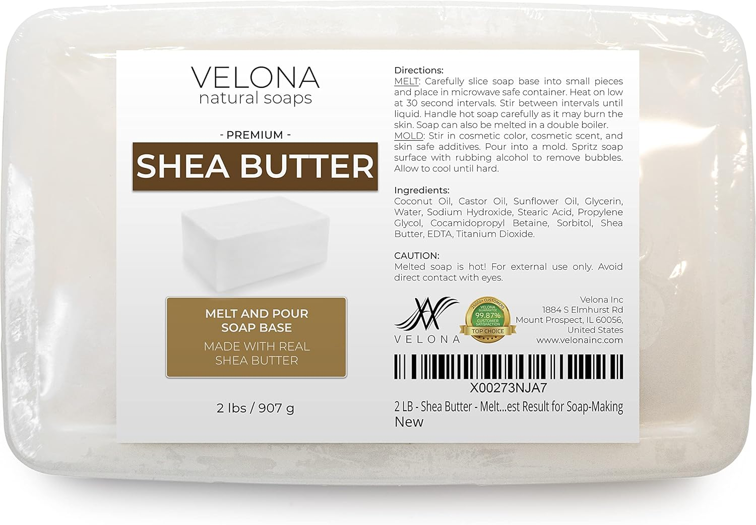 2 LB - Shea Butter - Melt and Pour Soap Base by Velona | SLS/SLES Free | Natural Bars for the Best Result for Soap-Making image number 2