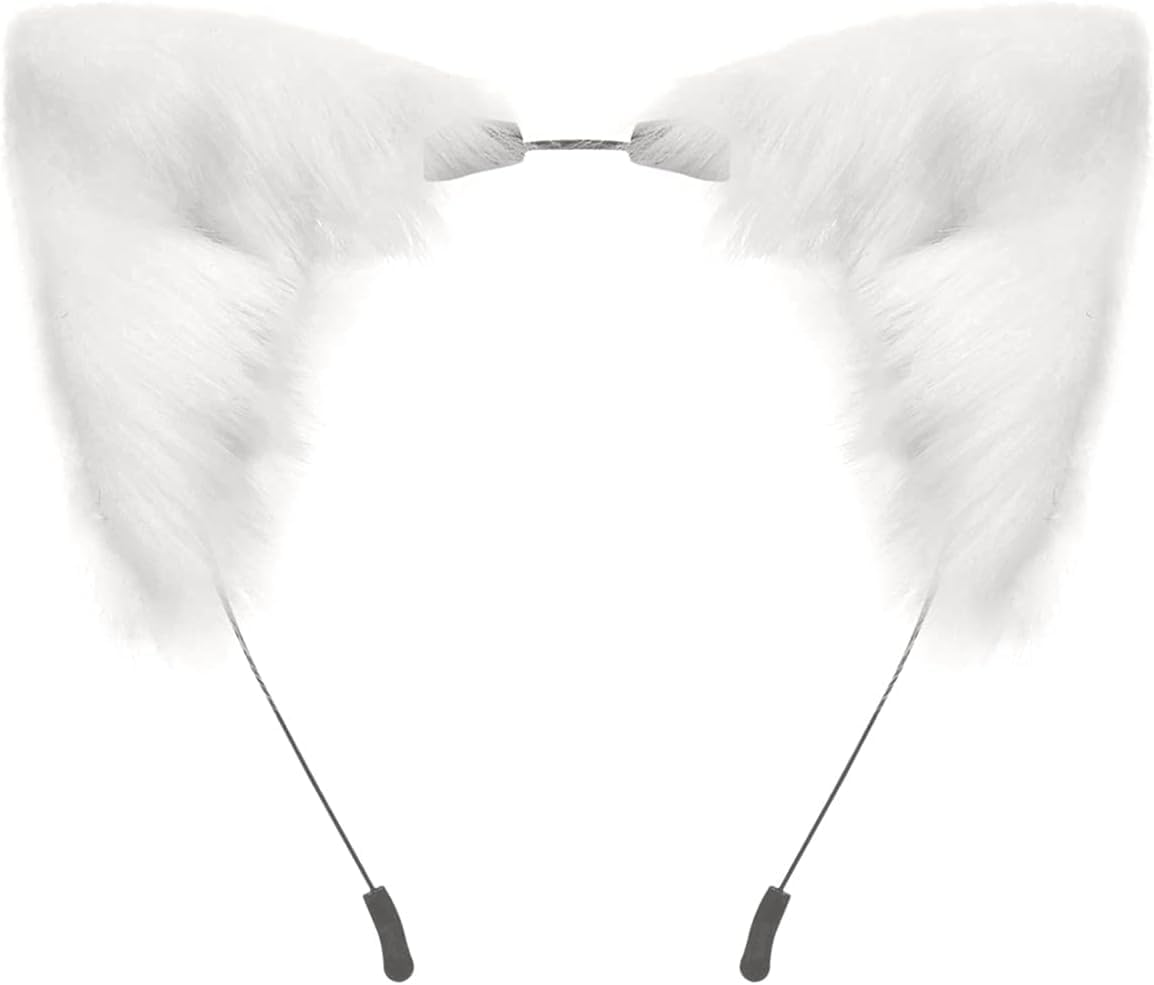 Cat Fox Faux Fur Ears Headband Cute Halloween Fancy Dress Cosplay Handmade Animal Furry Ears Hair Hoop image number 1
