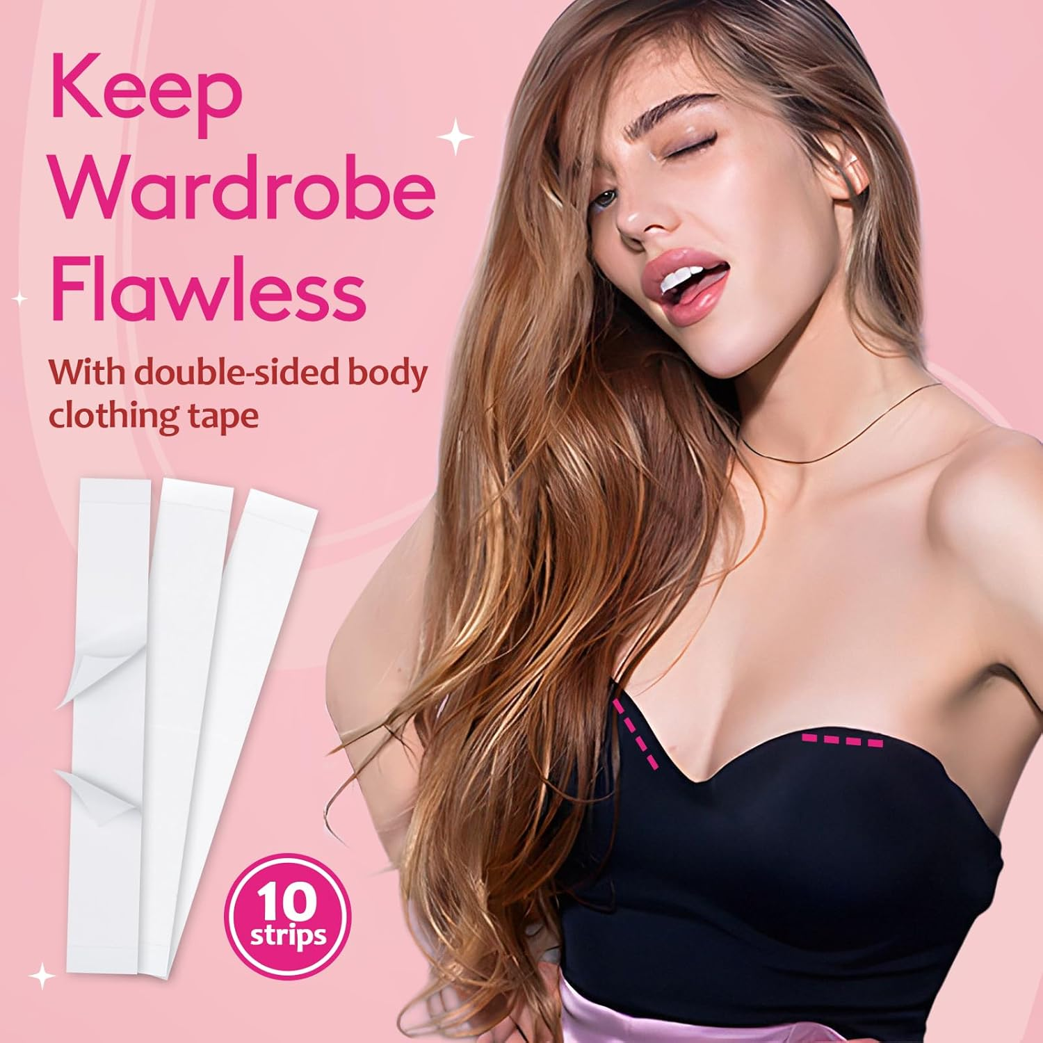 Boob Tape, Boobtapes with 2 Pairs Silicone Reusable Nipple Covers, Boobtape for Large Breast Skin-Friendly Tit Tape, 10 Fashion Tapes With, Adhesive Breast Lift Tape for A-G Cup Beige image number 5