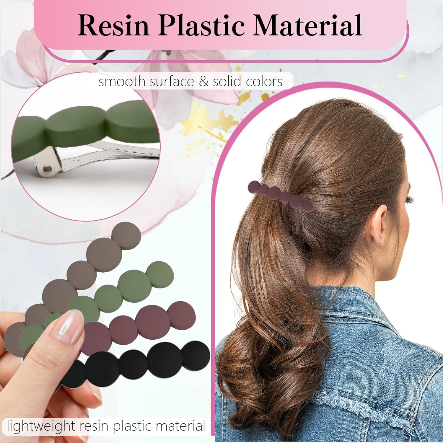 Women'S Hair Clips, 4 Pieces French Hair Clips, Hair Clips Set, Hair Clips, Thin Hair, Automatic Hair Accessories for Fine Thick Hair, Women Girls image number 3