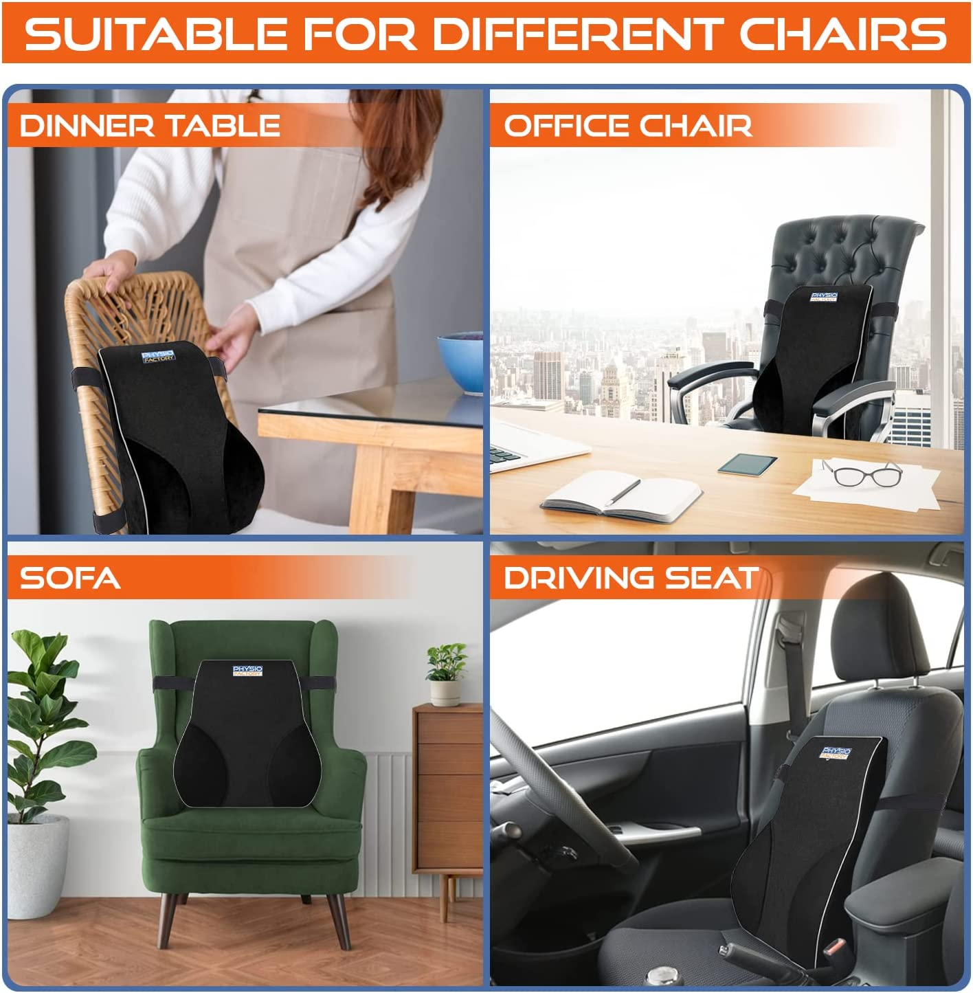 Lumbar Support Pillow, Memory Foam Back Cushion, Orthopedic Backrest with Breathable 3D Mesh for Car Seat Cushion, Office Chair, Computer Chair Back Support, Wheelchair Ergonomic Design image number 3