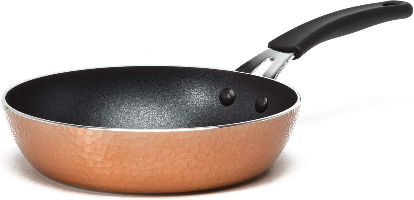 Ecolution Impressions Hammered Nonstick Frying Pan, Dishwasher Safe Cookware with Riveted Stainless Steel Handles, 12-Inch, Copper image number 5