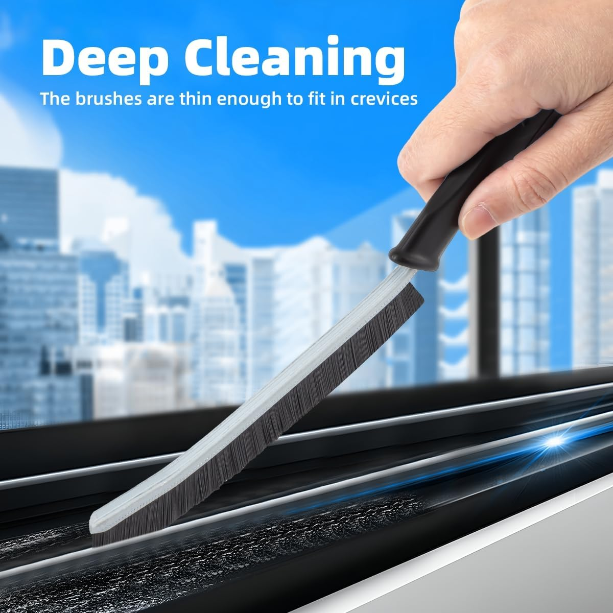 TQRR 3Pcs Hard Bristle Crevice Cleaning Brush - Multifunctional Gap Cleaning Brush, Cleaning Tools for Household Use, Home, Kitchen, Bathroom, Window, Vehicle, Faucets, Toilet, Grout (3)