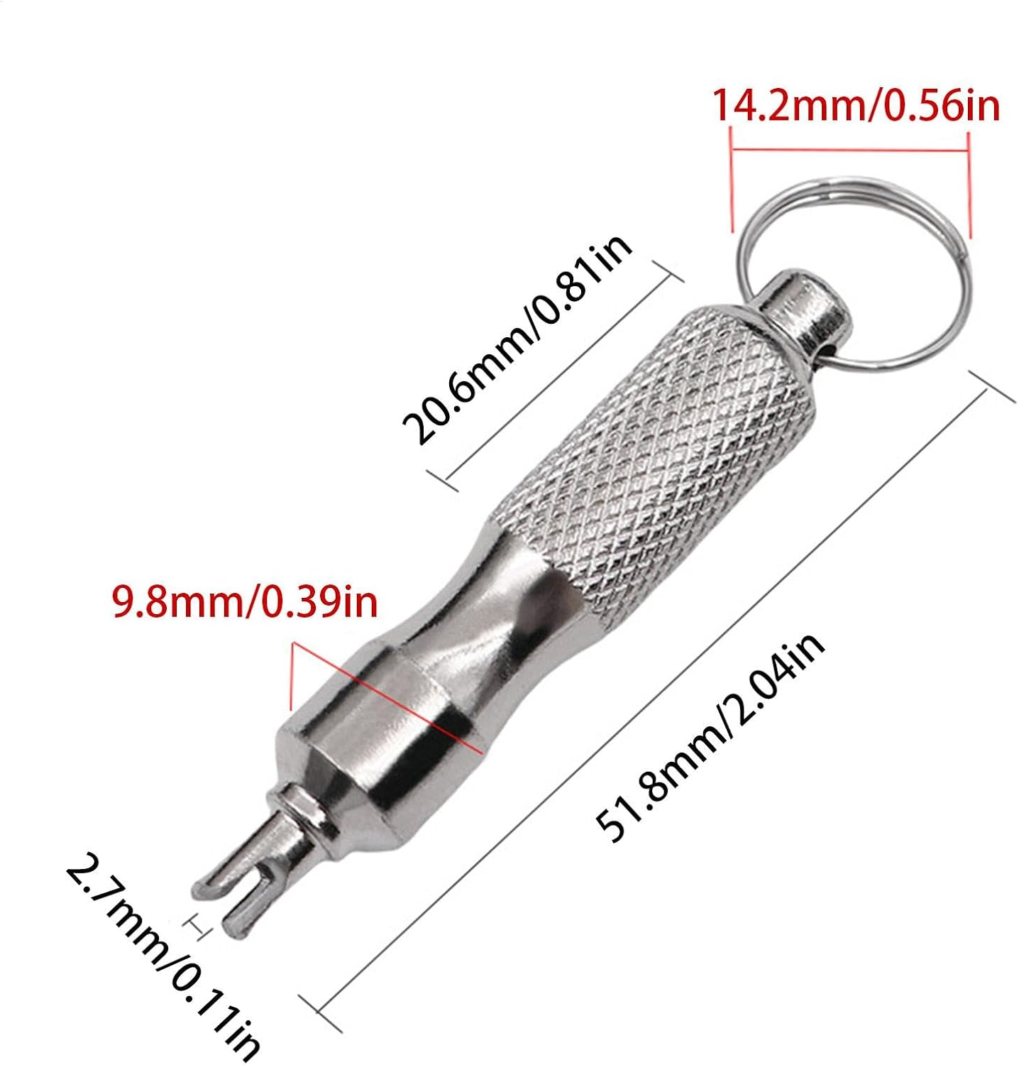 Valve Core Remover Keychain - Automotive Car Repair Tool Wrench Keychain | Car Accessories, Installation Removal Tool for Bicycles, Motorcycles, Electric Vehicles image number 2