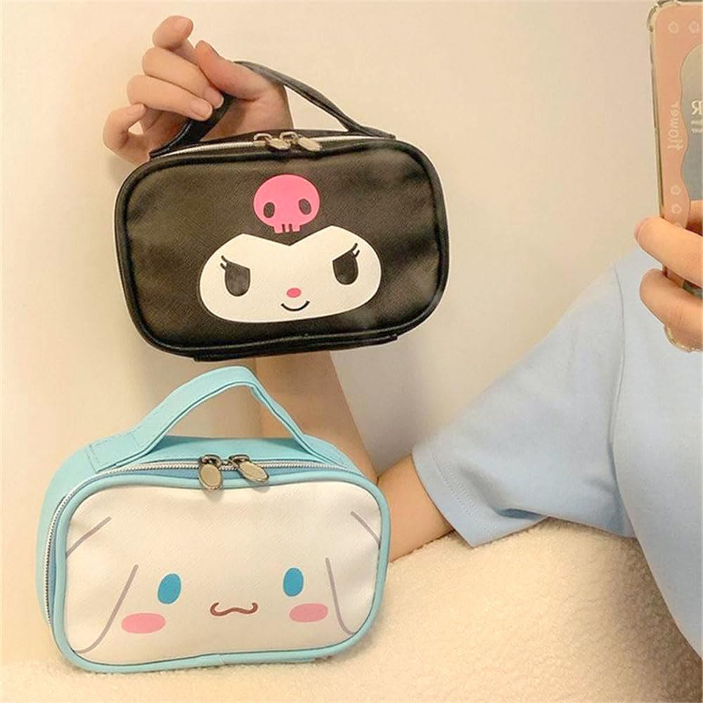 Akutoer Cartoon Cosmetic Bag with Zippe, Blue, Kawaii image number 4