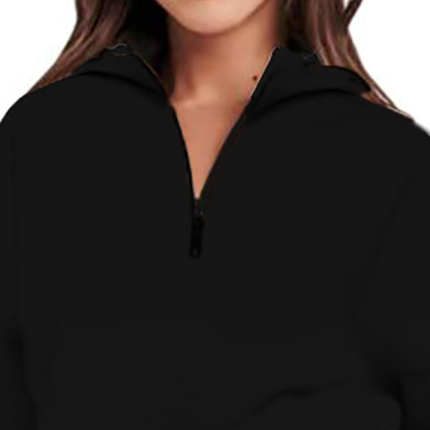 Women'S Hoodie, 2 Piece Outfits Hoodie Short Set, Fall Oversized Half Zip Hoodie Wide Leg Sweatshirt Shorts Set Tracksuit Sweatsuits, Casual Comfortable for Daily Work, Y2K Clothes image number 6