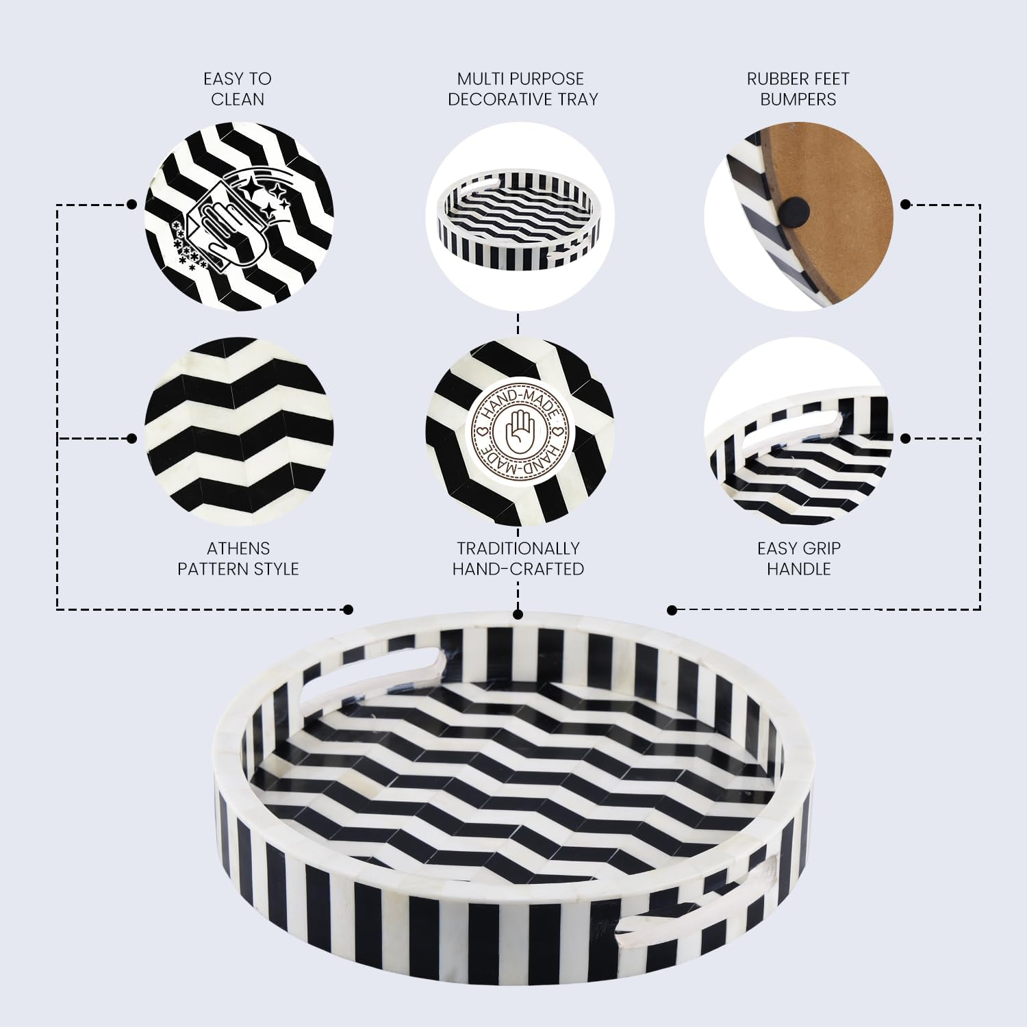 Handicrafts Home Decorative Tray Athens Dinami Collection -12X12 Inch