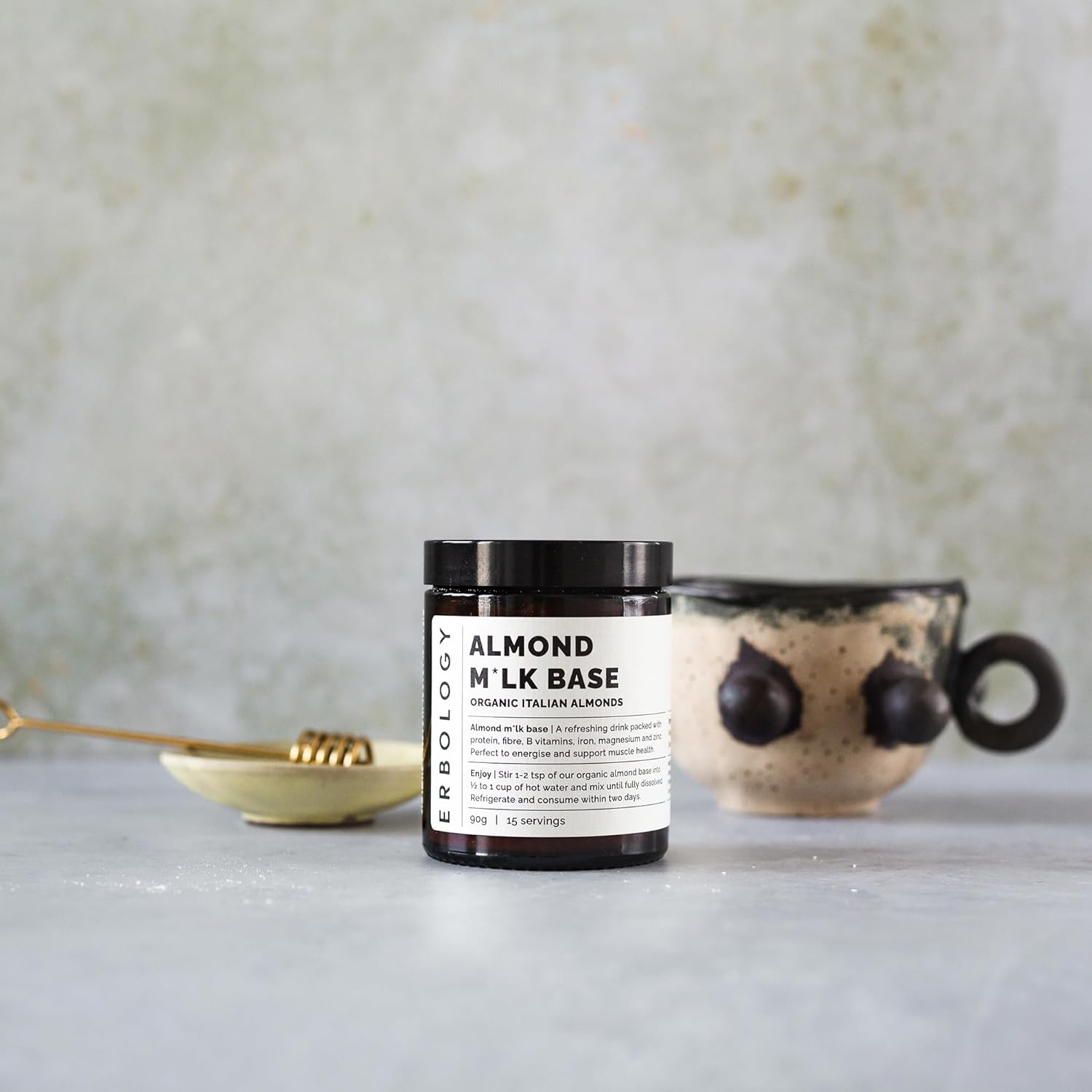 100% Organic Almond Milk Base 90G - Cold-Pressed from Small-Batch Fresh Almonds - Straight from Farm in Italy - Non-Gmo - Recyclable Glass Bottle image number 2