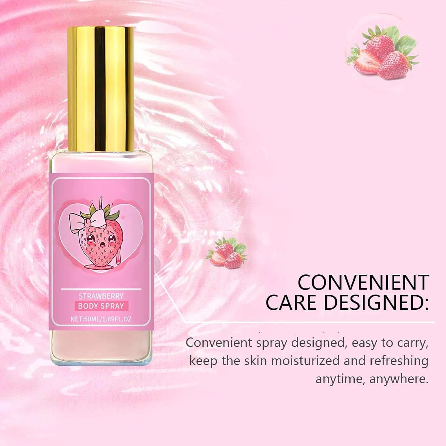 Pink Tears Body Mist, Strawberry Milk Body Spray, Strawberry Perfume for Women, Long-Lasting Fragrance, Hydrating Lightweight, Travel-Friendly Design (1PCS) - 3Pcs image number 5