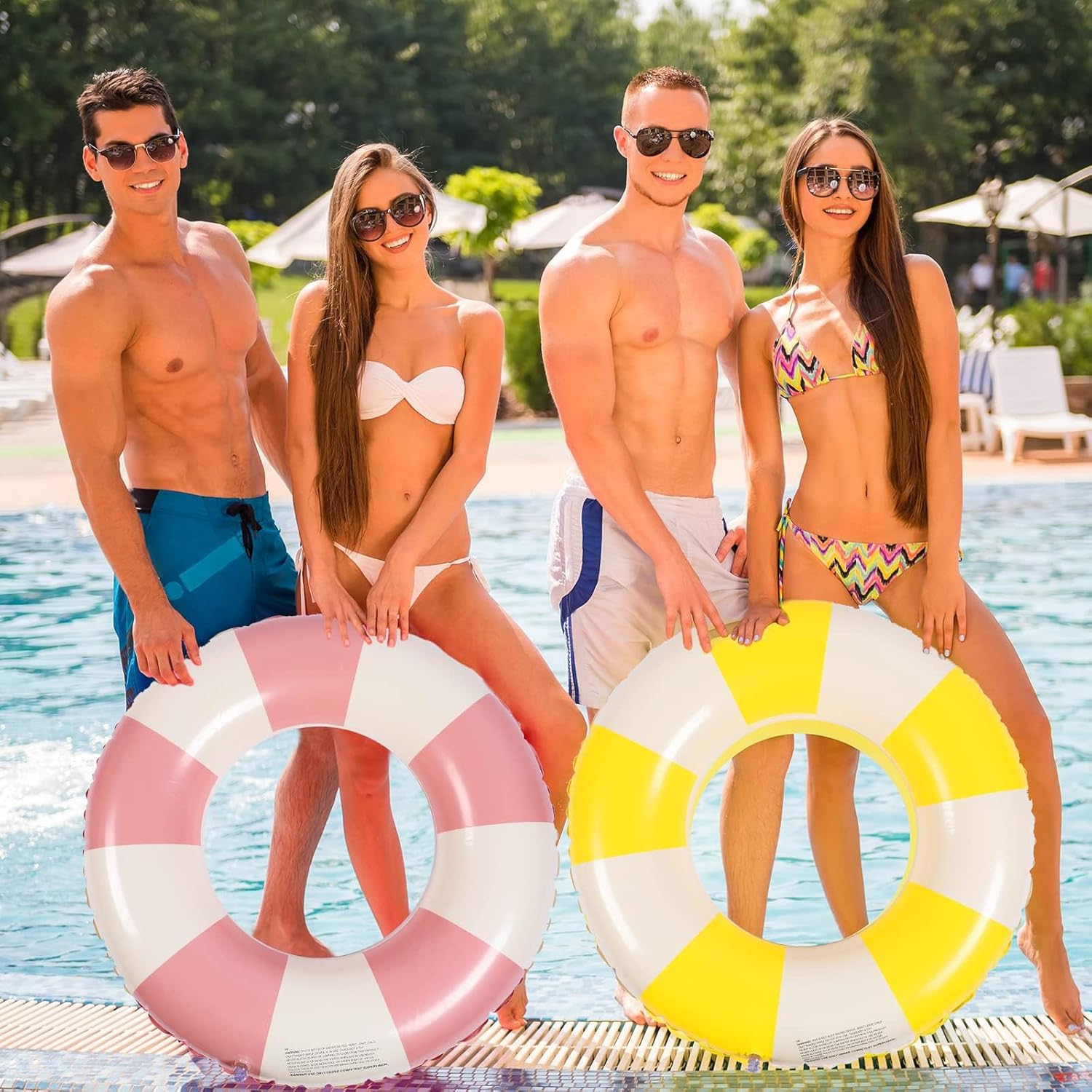 Adult Swimming Ring, Air Mattress, Inflatable Swimming Pool Float, Swimming Ring Tube for Summer Pool Party image number 1