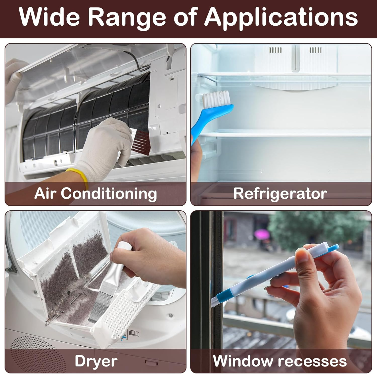 6 Pieces Condenser Comb Dryer, Slat Comb, Dryer Cleaning Brush, Condenser Comb for Cleaning Air Conditioners, Refrigerators, Evaporators, Windows, Dryer Brush Cleaning image number 6